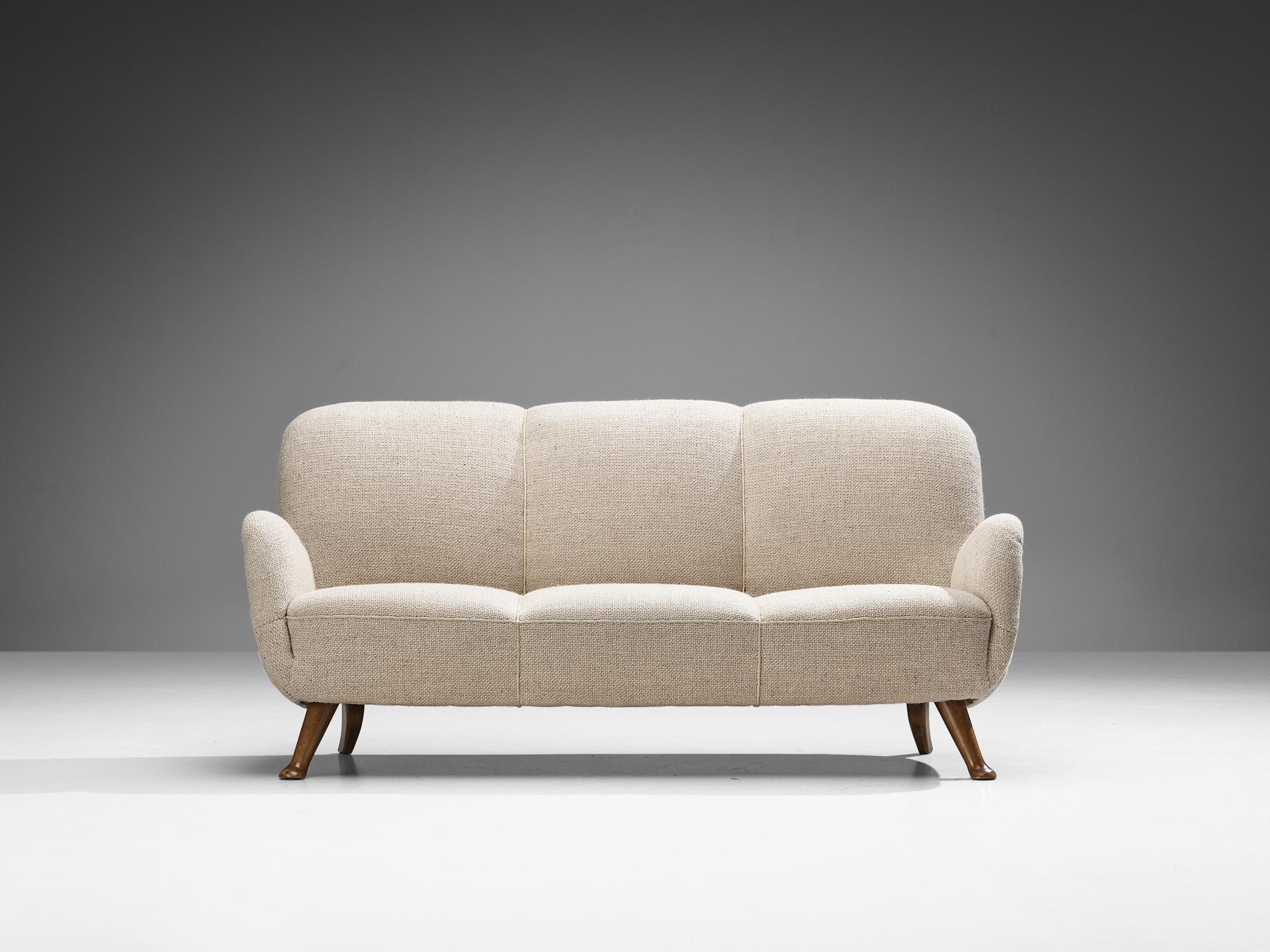 Scandinavian Modern Berga Mobler Sofa in Beige Wool Upholstery 