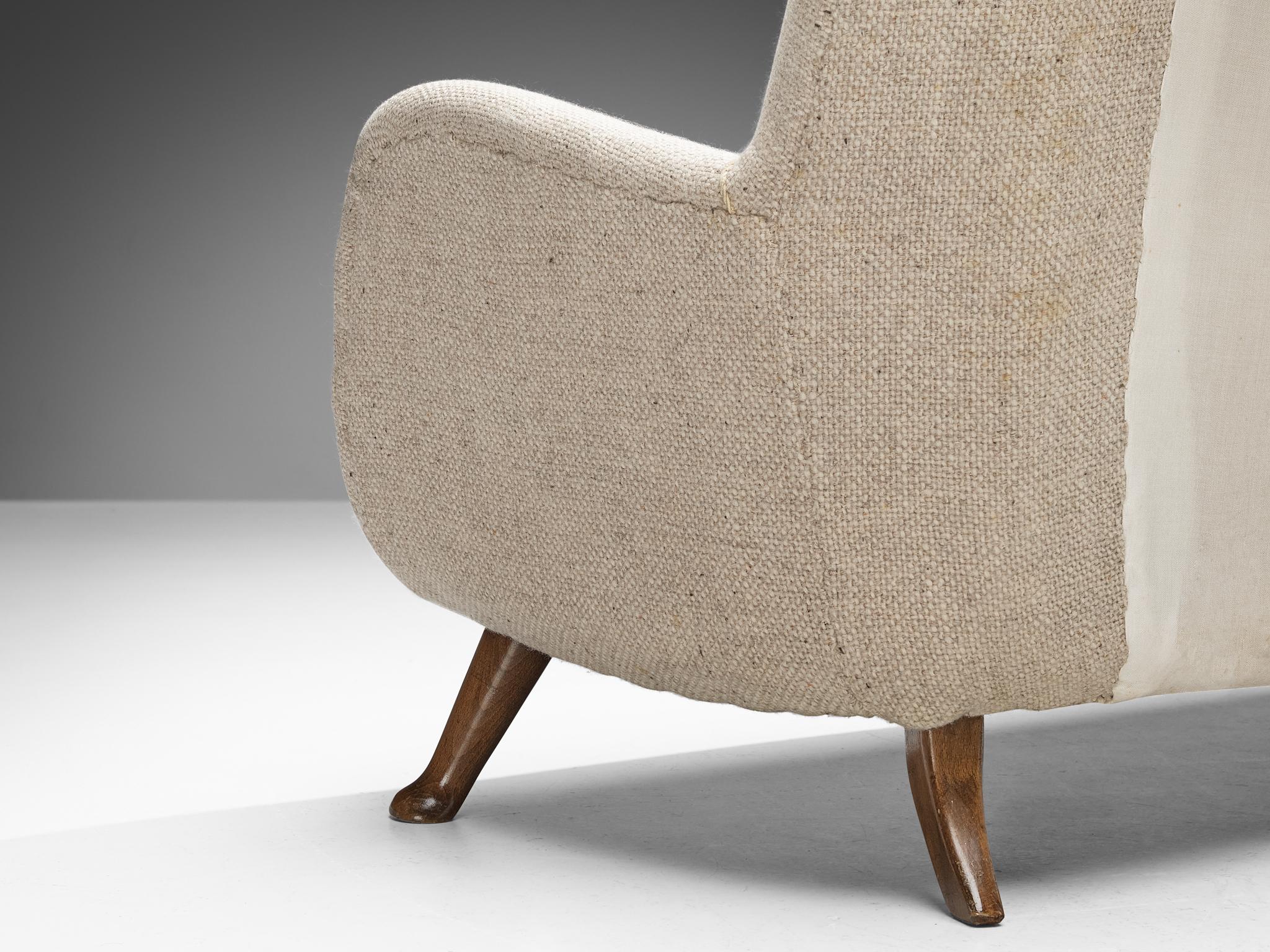 Danish Berga Mobler Sofa in Beige Wool Upholstery 