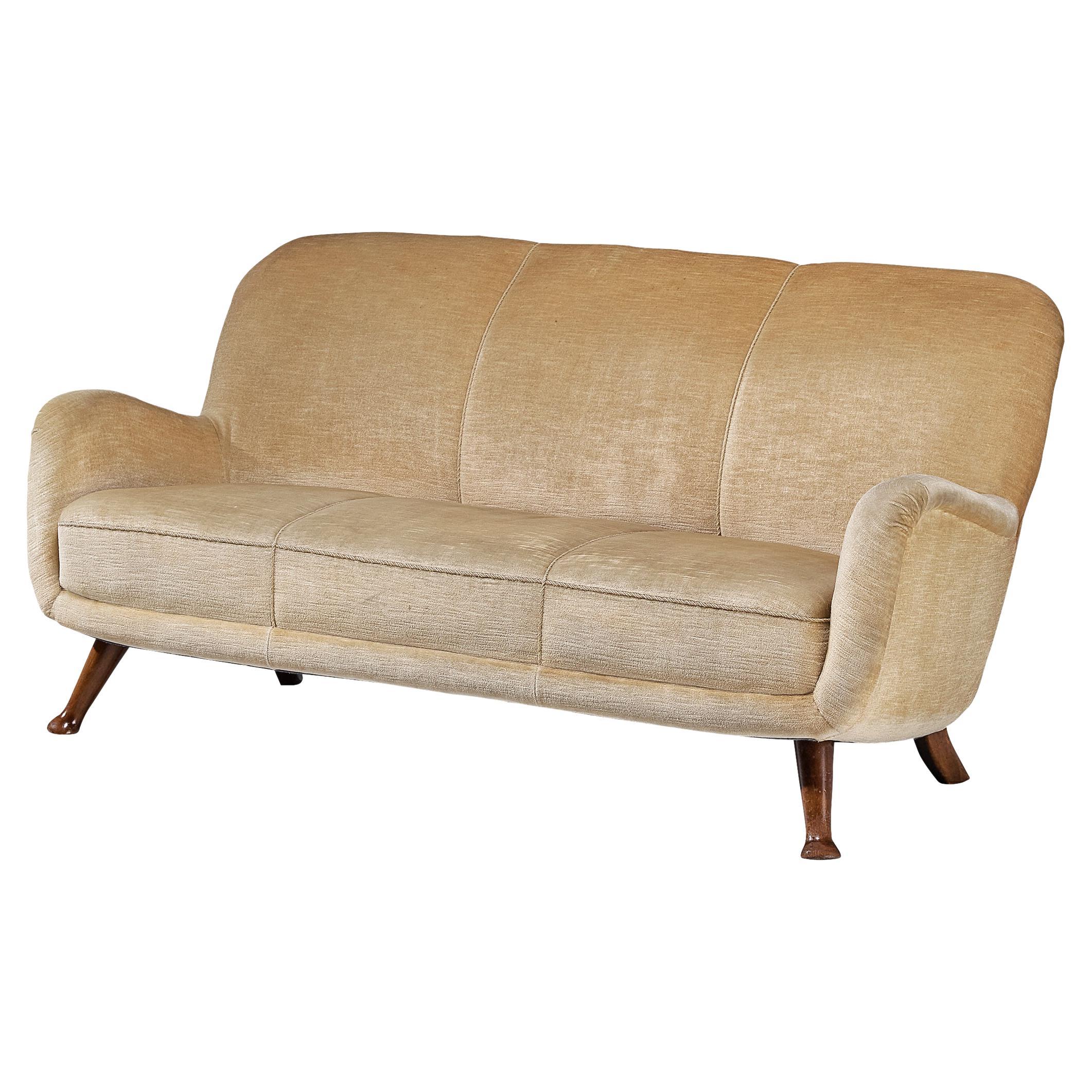 Berga Mobler Sofa in Beige Wool Upholstery 