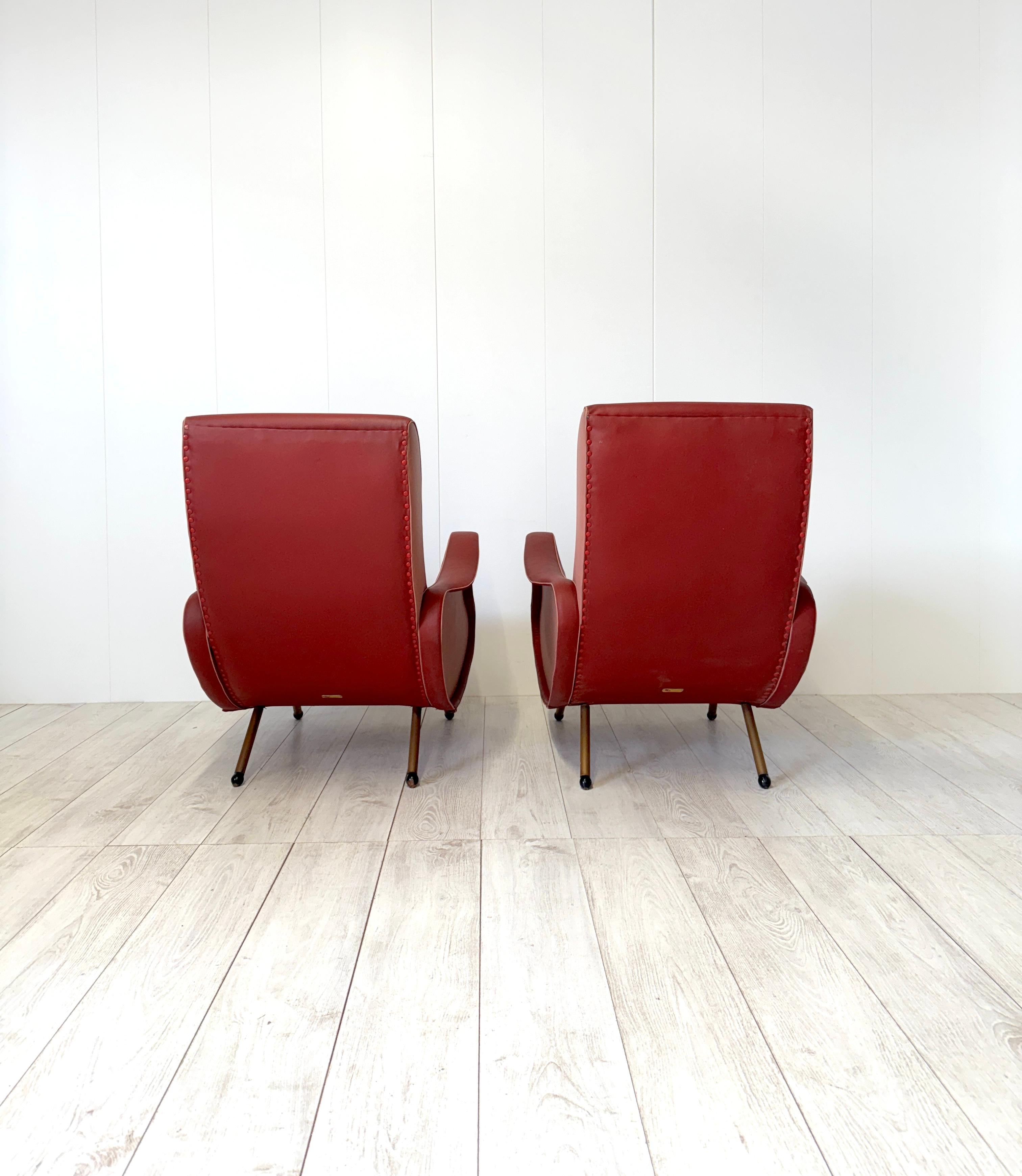 Bergallo, Pareja de sillones, Prod. Hermanos Bergallo, Turín, años 50 en venta 1