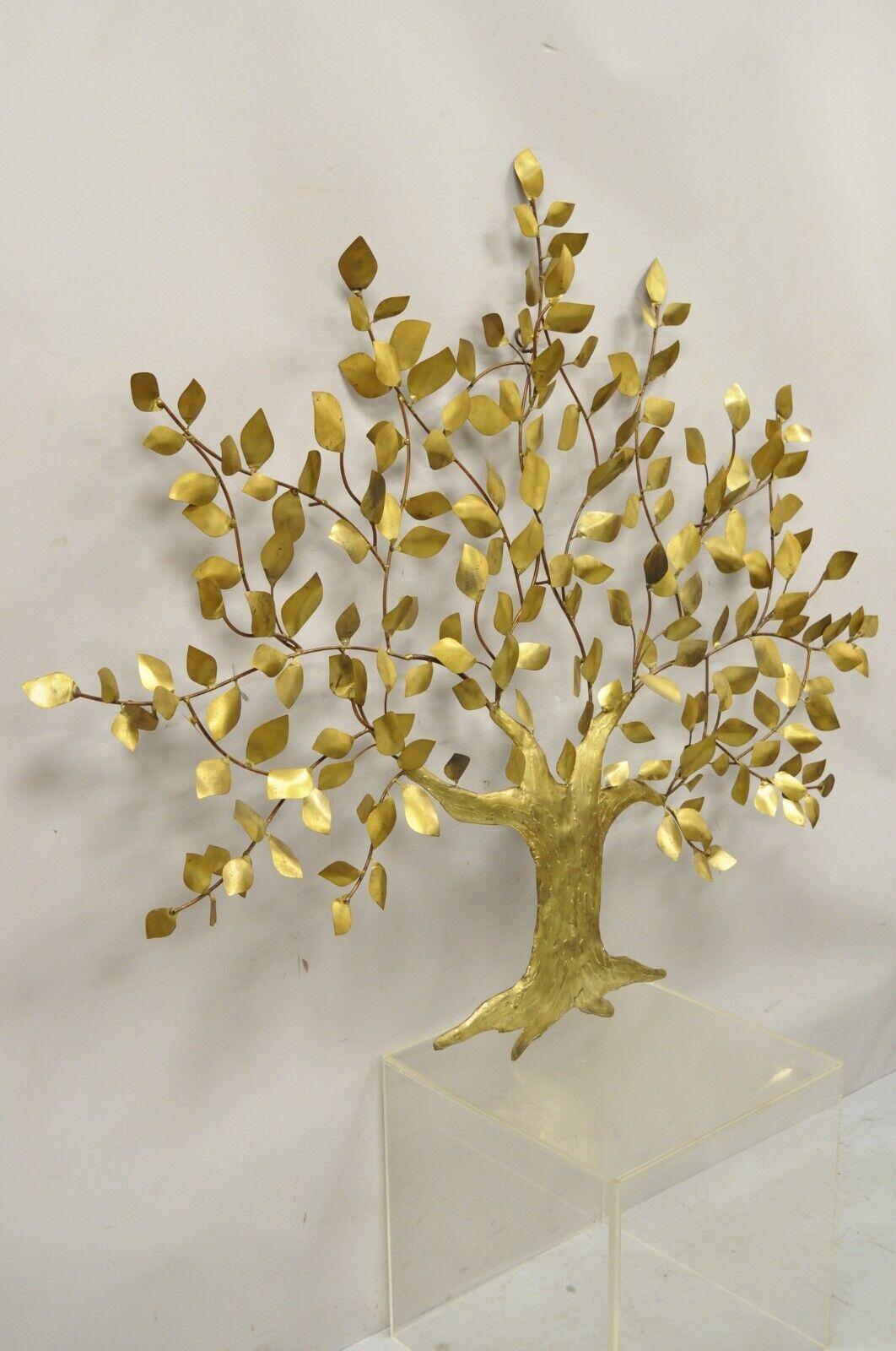 Bergasse Mid-Century Modern Brass Tree of Life Large Wall Art Sculpture For Sale 8