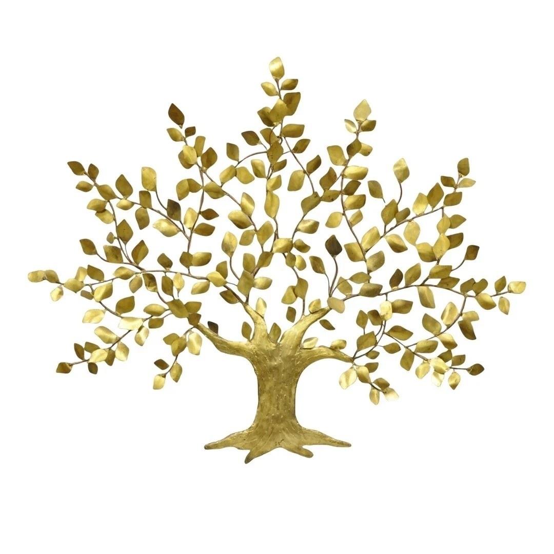 Bergasse Mid Century Modern Brutalist Brass Tree of Life Lrg Wall Art Sculpture