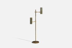 Bergboms, verstellbare Stehlampe, Messing, Schweden, 1970er Jahre