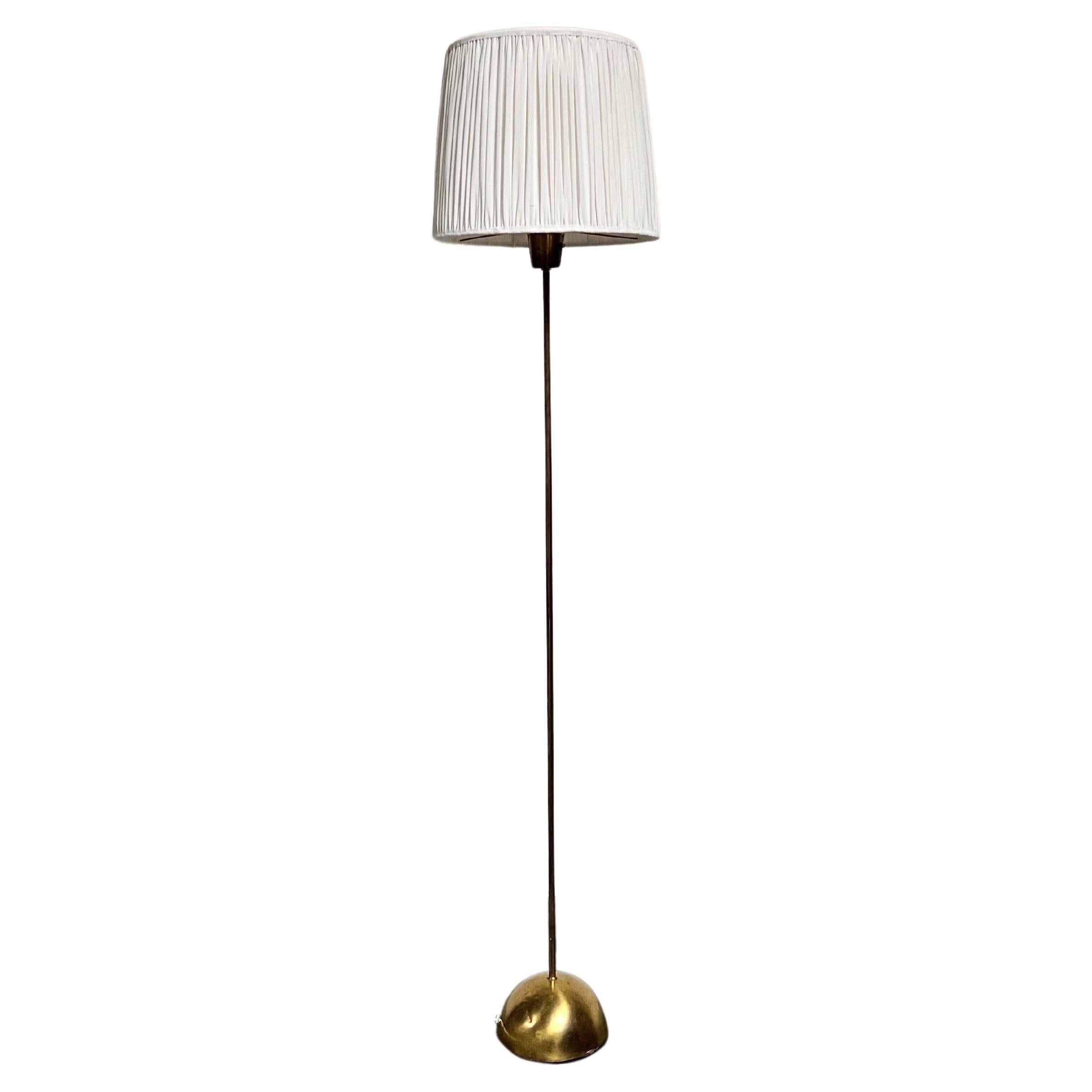 Bergboms Brass Floor Lamp, Sweden, 1950s New Shade For Sale