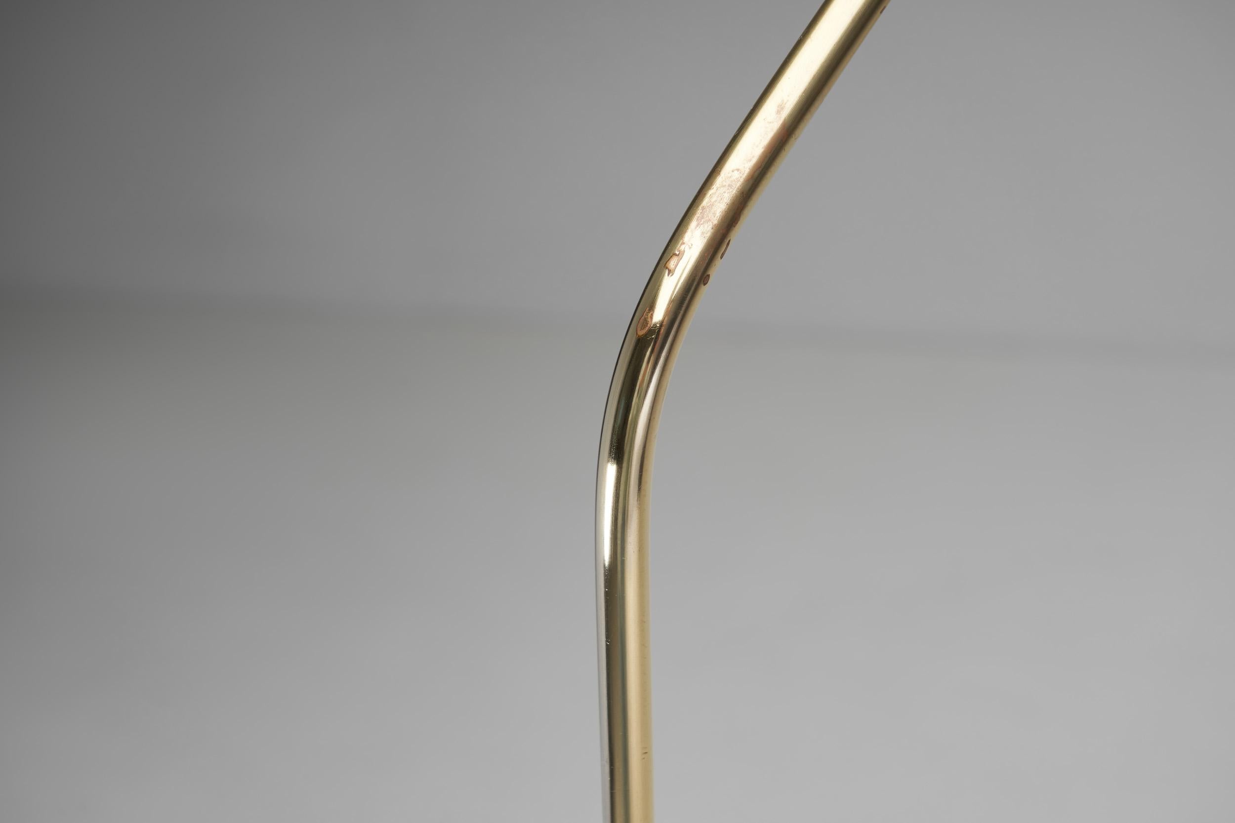 Bergboms Brass Floor Lamp with Upholstered Shade, Sweden, 1940s 10