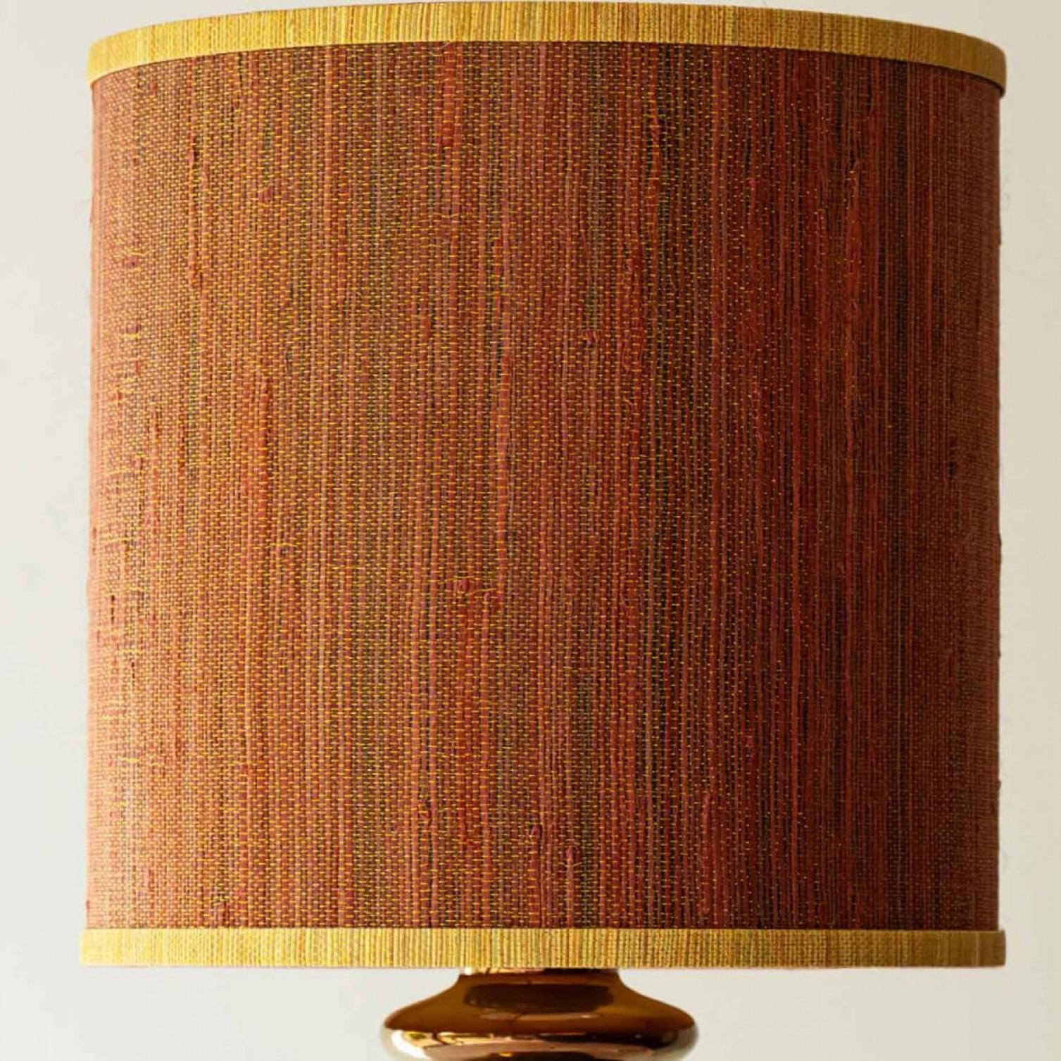 Bergboms Ceramic Copper FLoor Table Lamp, Lampshade by R. Houben In Good Condition For Sale In Rijssen, NL