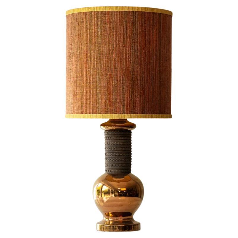 Bergboms Ceramic Copper FLoor Table Lamp, Lampshade by R. Houben