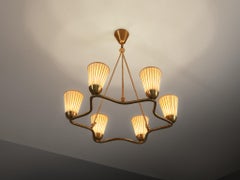 Bergboms Chandelier Star Shaped Rod and Fabric Shades