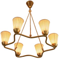 Bergboms Chandelier Star Shaped Rod and Fabric Shades