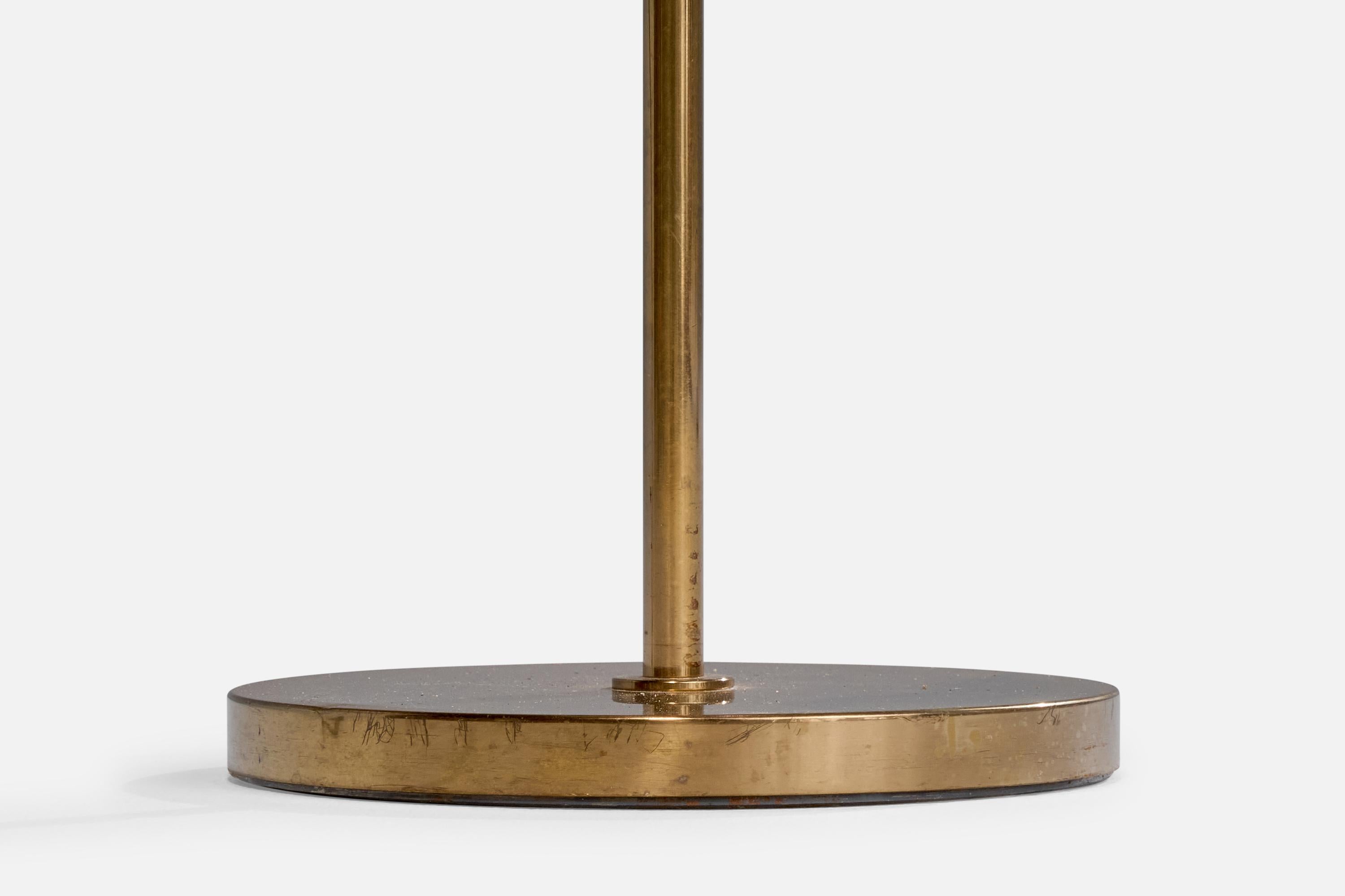 Bergboms, lampadaire, laiton, tissu, Suède, années 1970 en vente 3