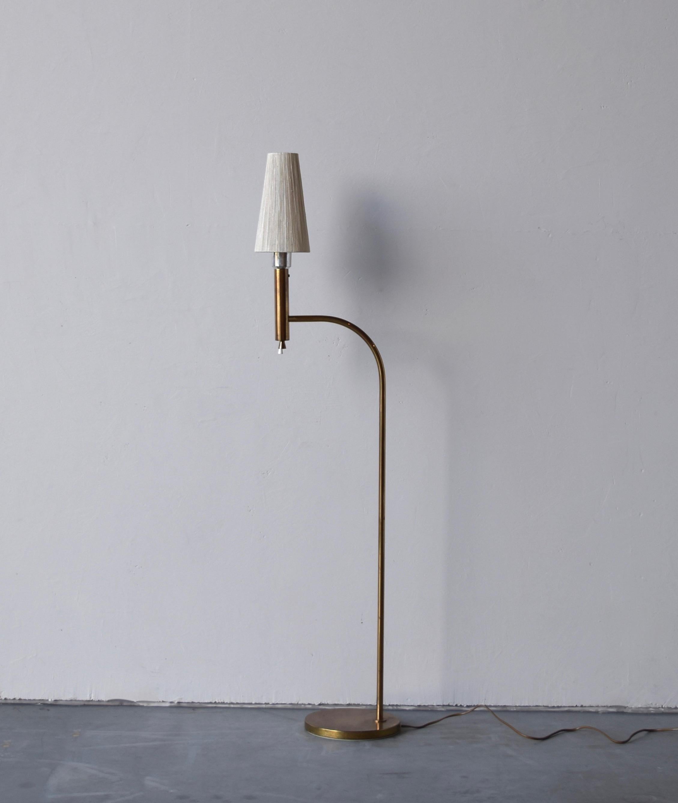 A floor lamp. Designed and produced by Bergboms, Sweden, c. 1970s. Vintage string lampshade.

Other designers of the period include Paavo Tynell, Hans Bergström, Josef Frank, and Kaare Klint.
