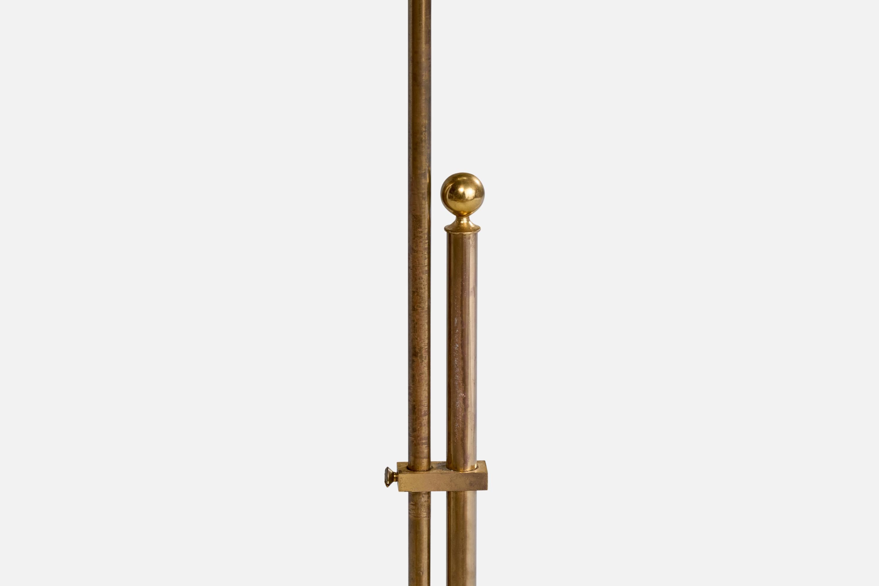 Laiton Bergboms, lampadaire, laiton, tissu, Suède, années 1970 en vente