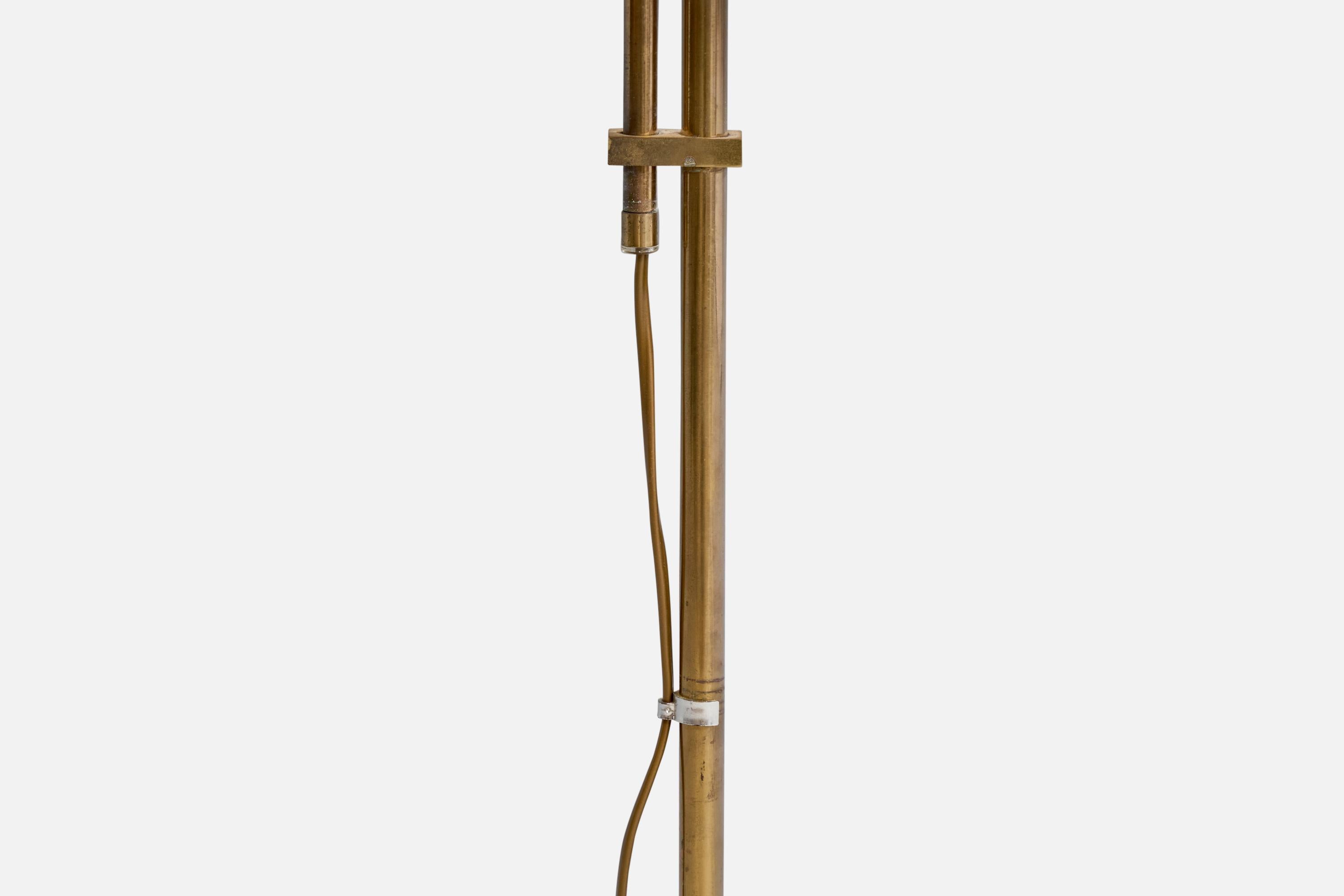 Bergboms, lampadaire, laiton, tissu, Suède, années 1970 en vente 1