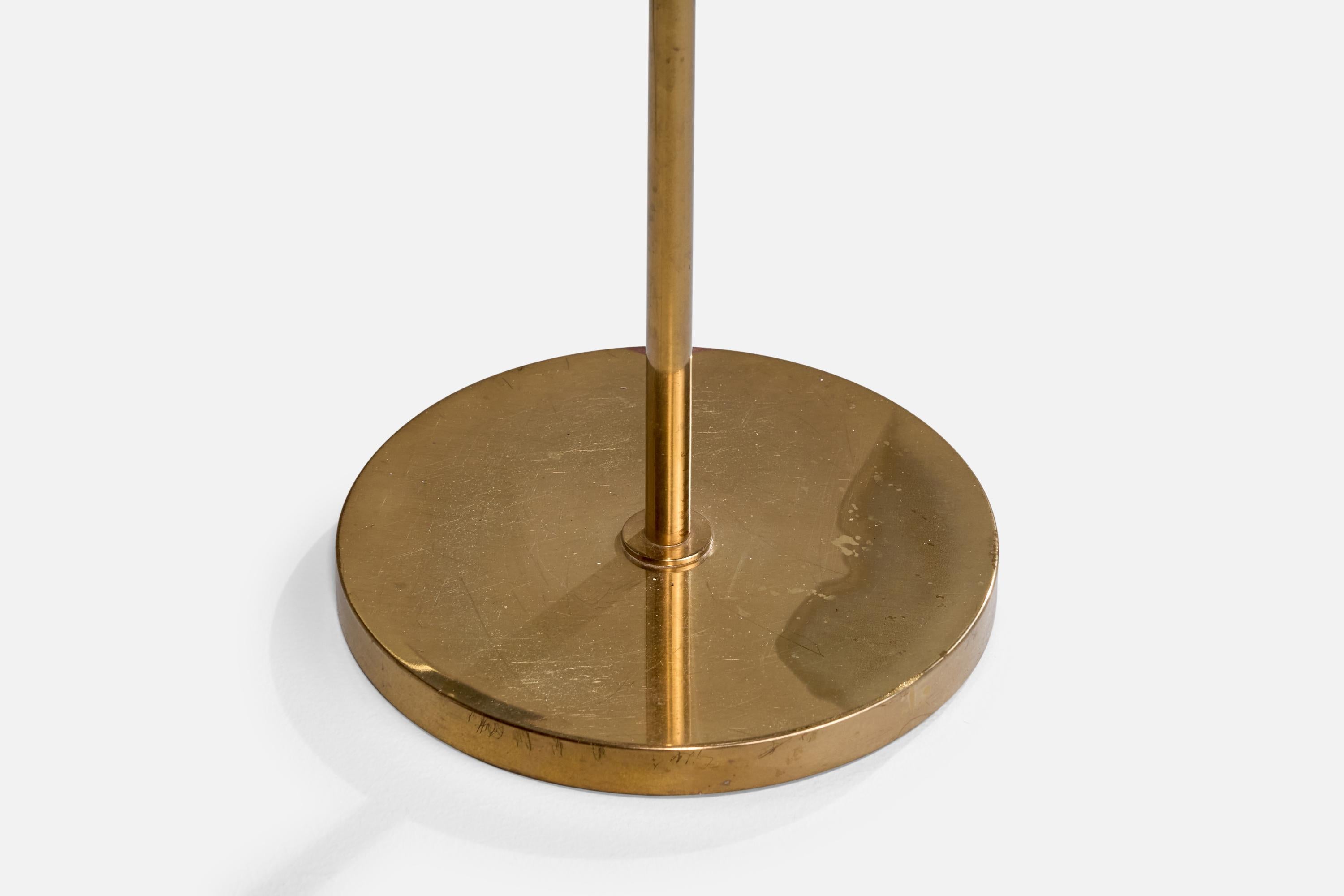 Bergboms, lampadaire, laiton, tissu, Suède, années 1970 en vente 2