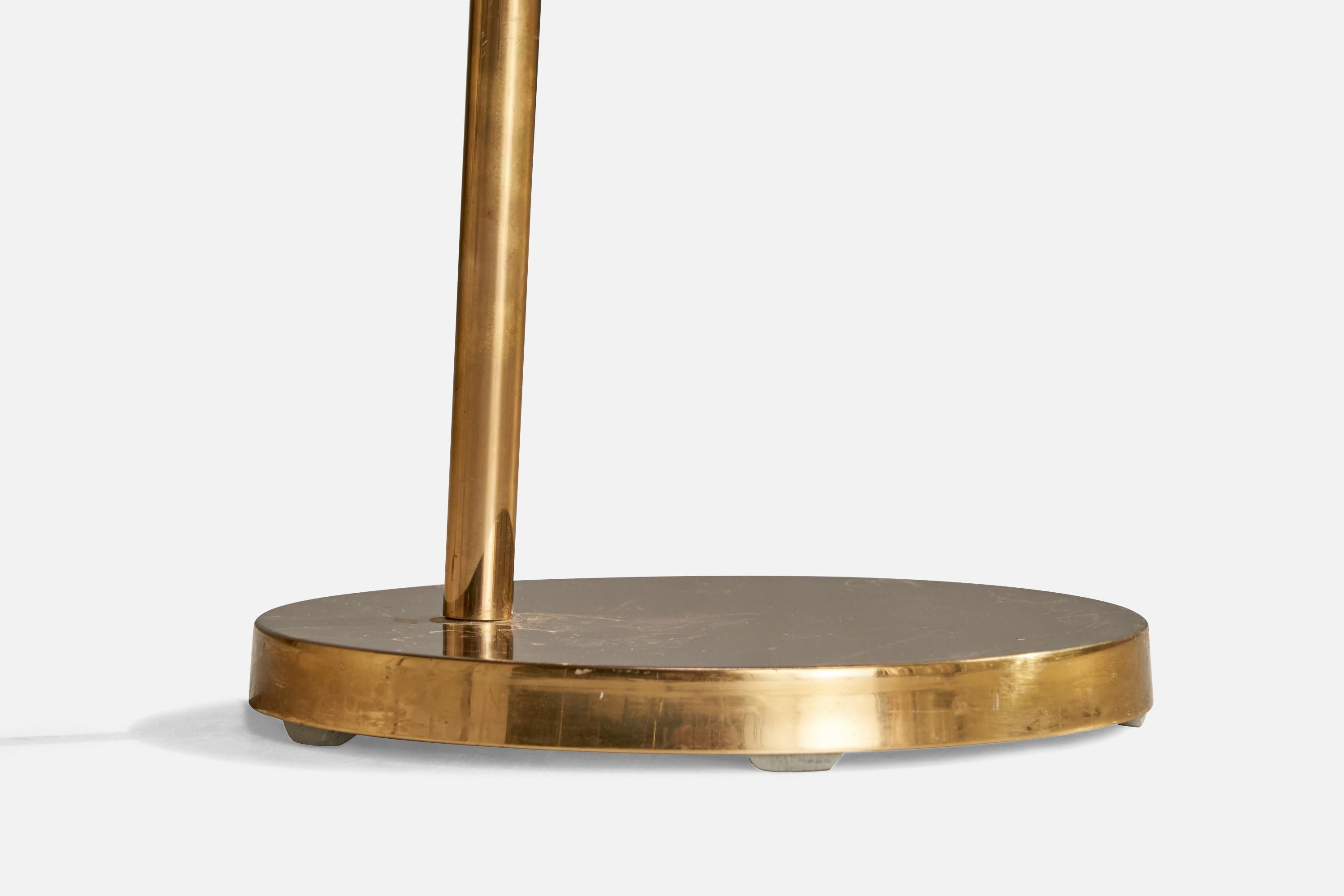 Mid-20th Century Bergboms. Floor Lamp, Brass, Paper, Sweden, 1960s For Sale