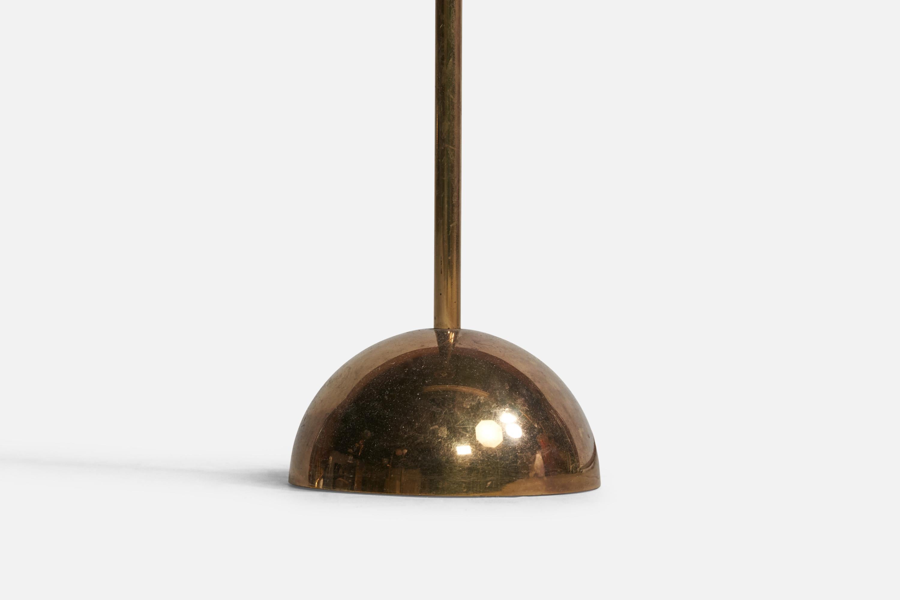 Swedish Bergboms, Floor Lamp, Brass, Rattan, Sweden, 1960s For Sale