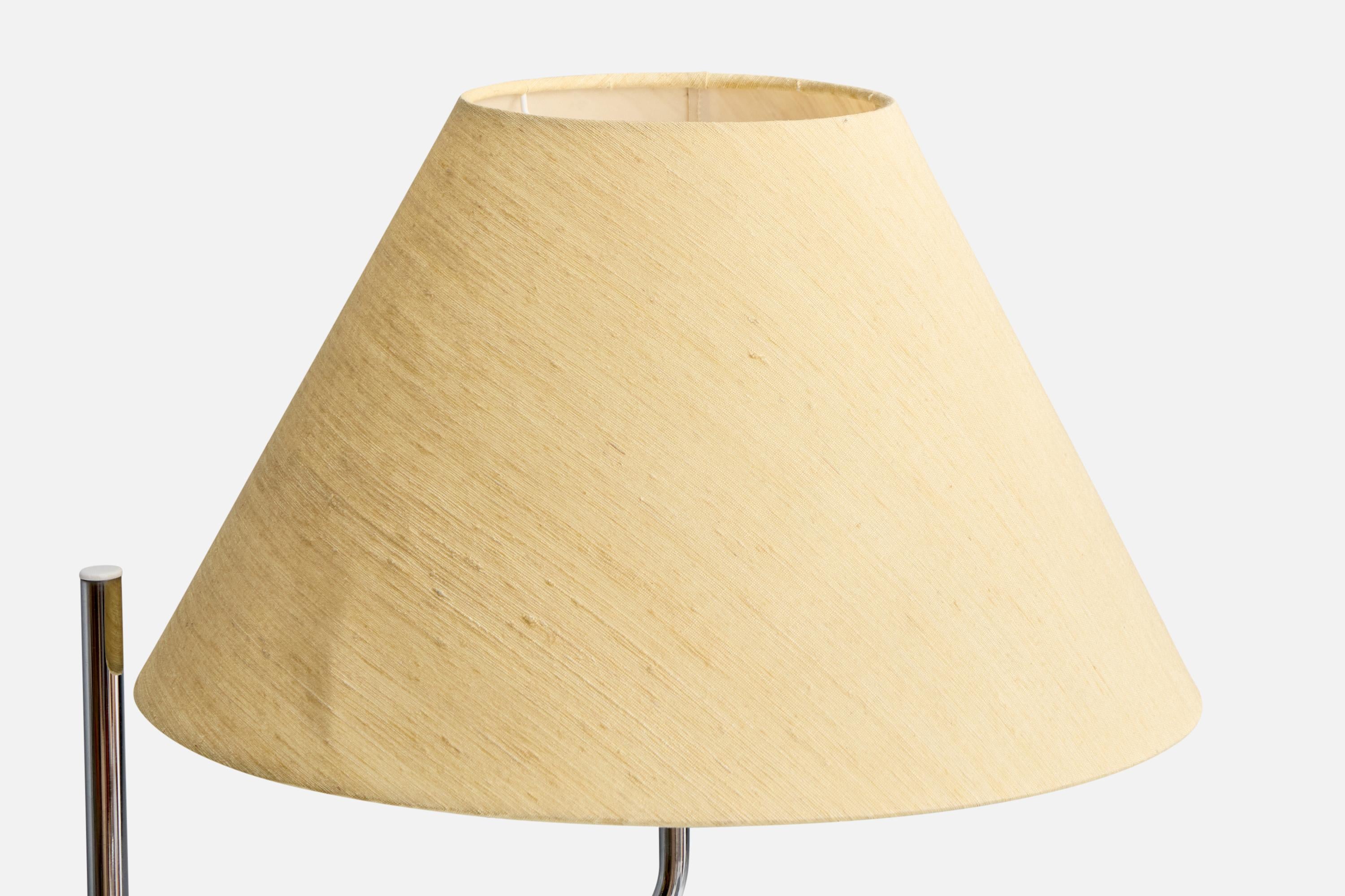 Suédois Bergboms, lampadaire, chrome, tissu, Suède, 1970 en vente