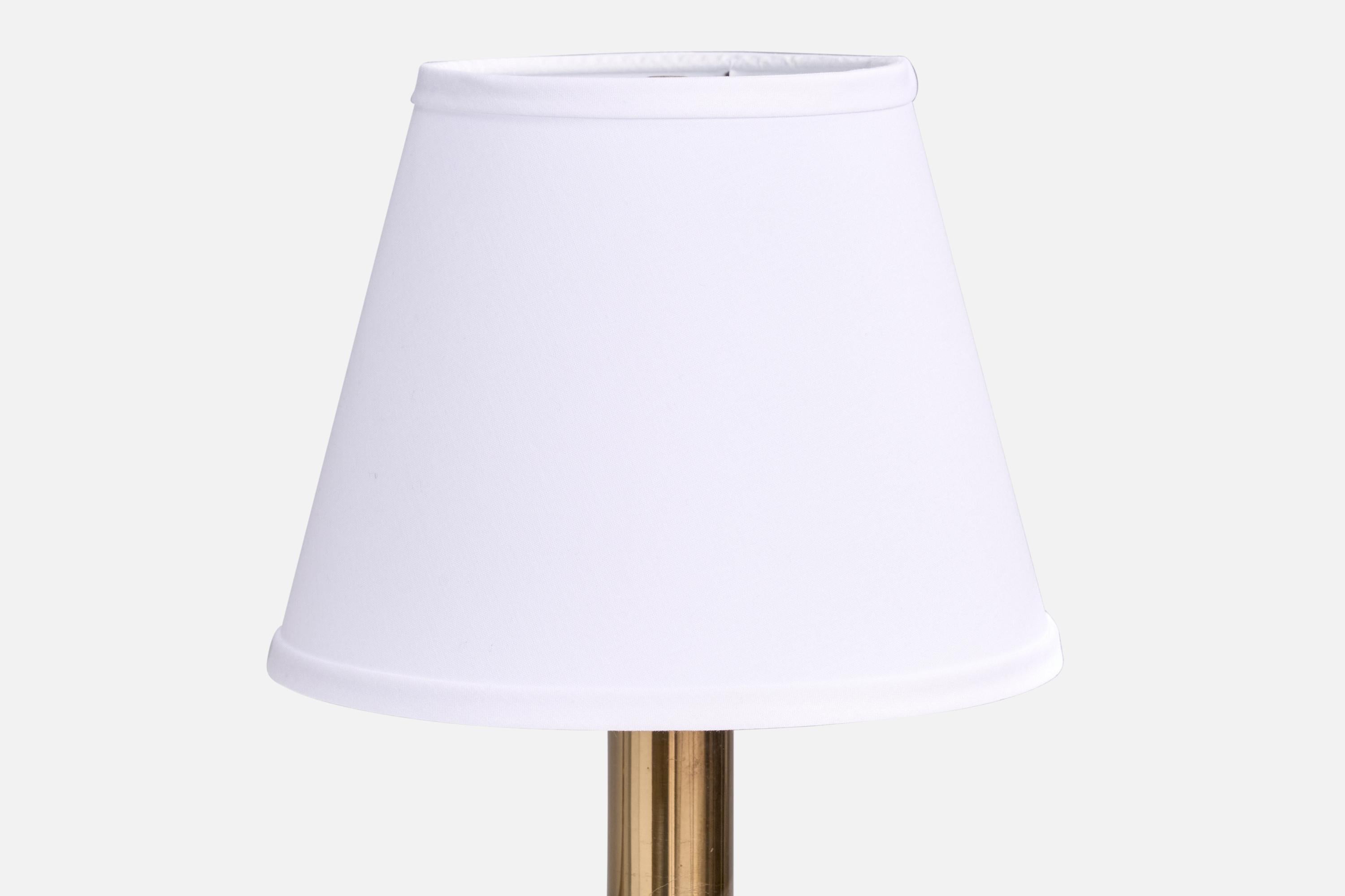 Bergboms, Floor Lamps, Brass, Fabric, Sweden, 1970s For Sale 6
