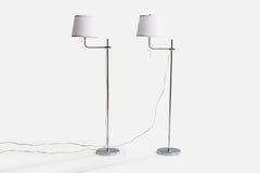 Bergboms, Floor Lamps, Metal, Fabric, Sweden, 1970s
