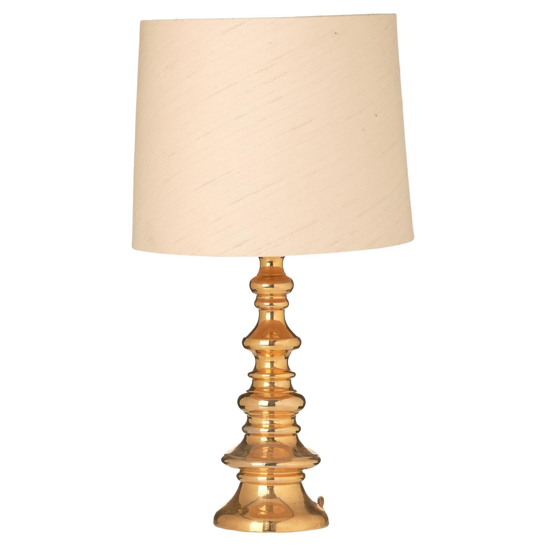 Bergboms Gold Glazed Ceramic Table Lamp model B-25 Sweden 960 For Sale
