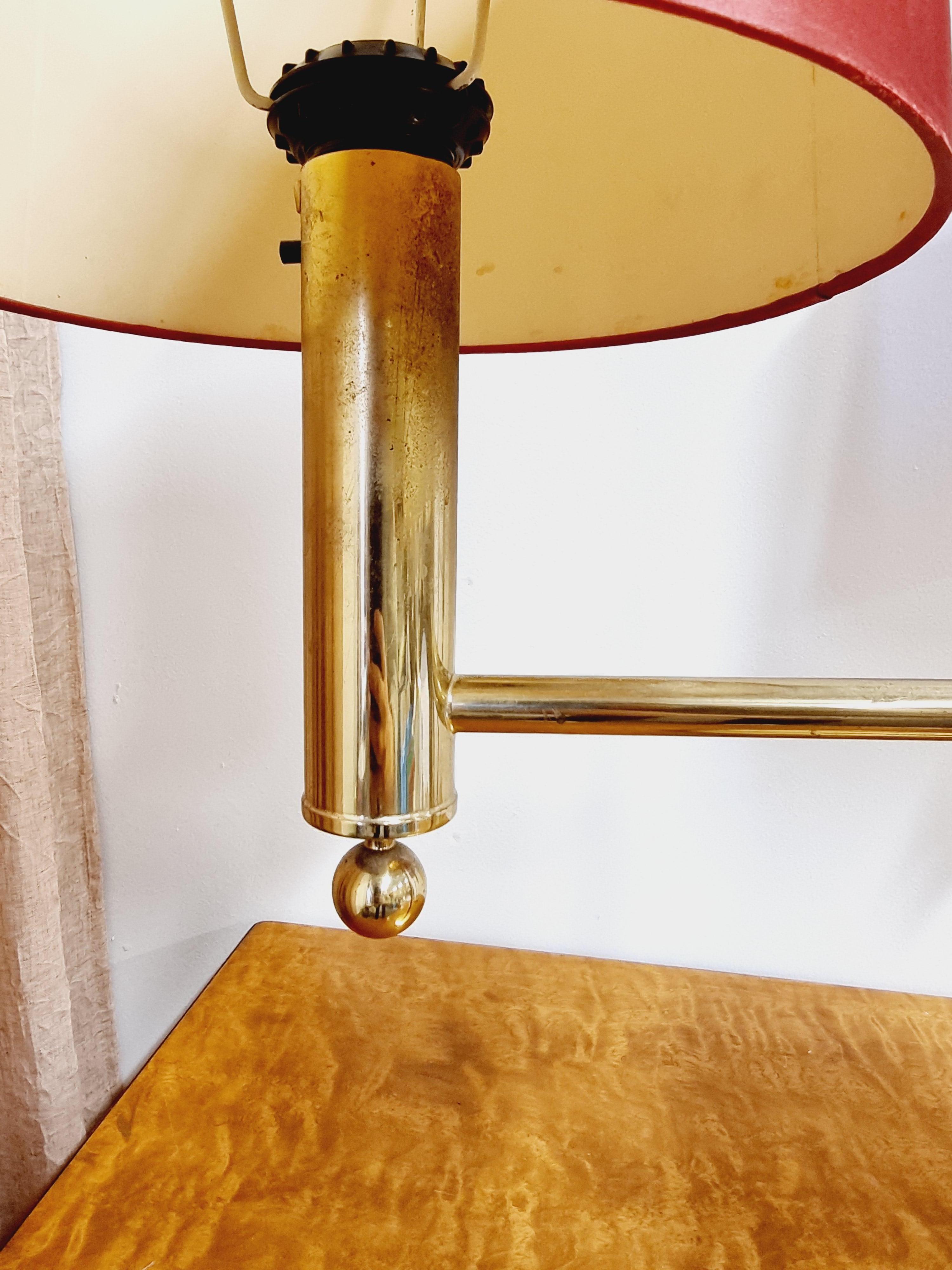 Swedish Bergboms, Pair of Brass Table Lamps 