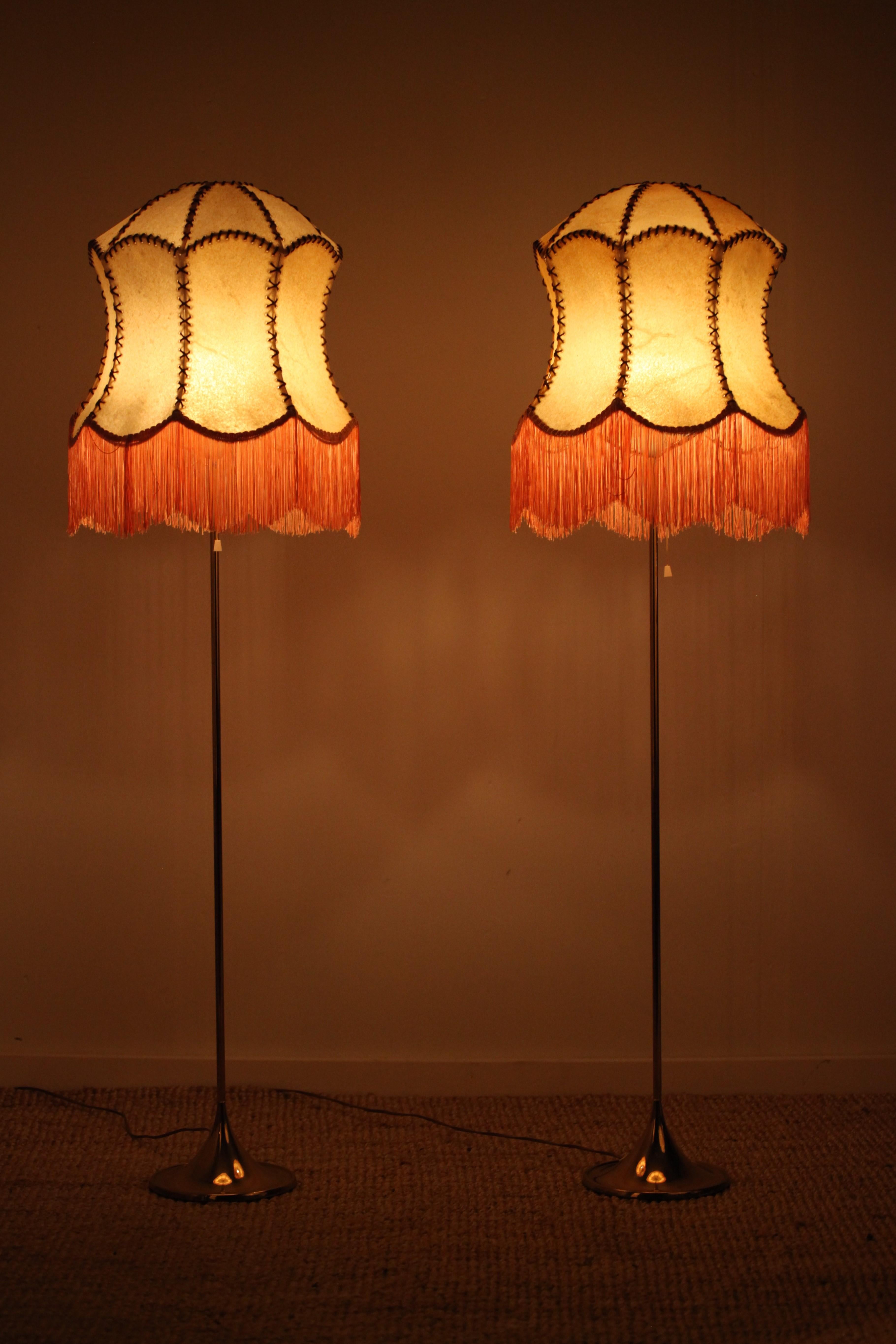 20th Century Bergboms, Pair of Floor Lamps, G-024, Brass, Scandinavian Modern / Midcentury For Sale