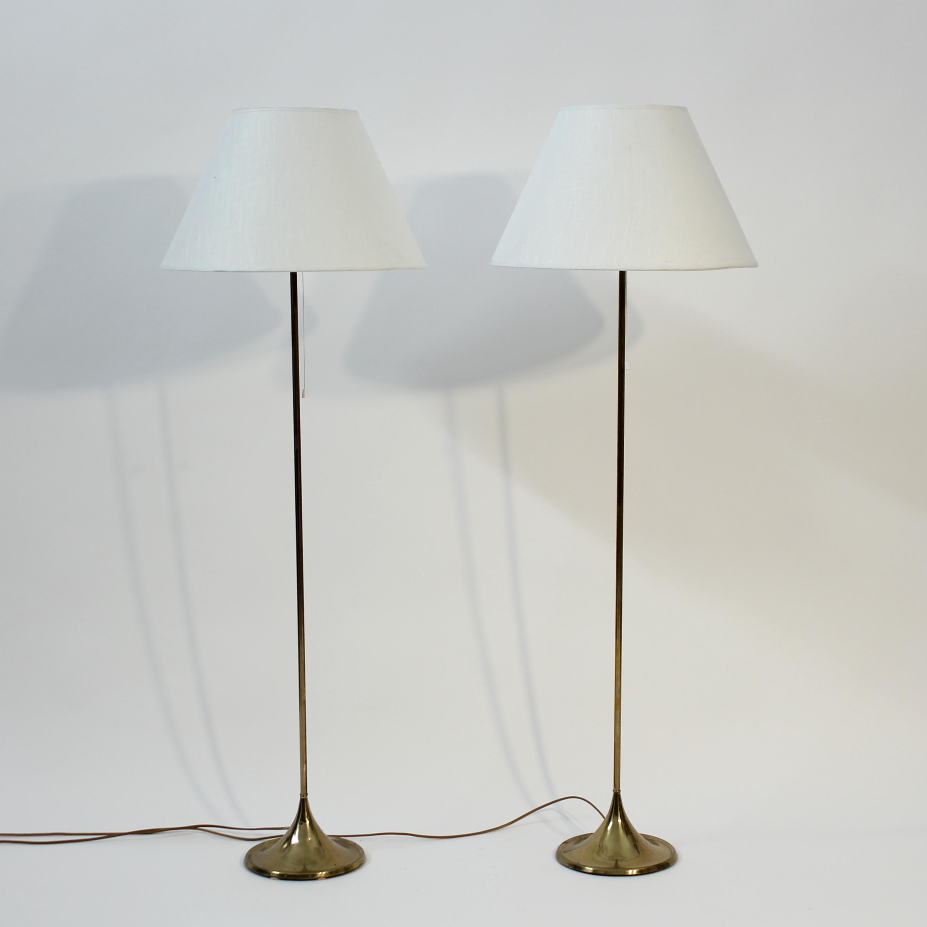Scandinavian Modern Bergboms, pair of G-025 floor lamps, 1960s For Sale