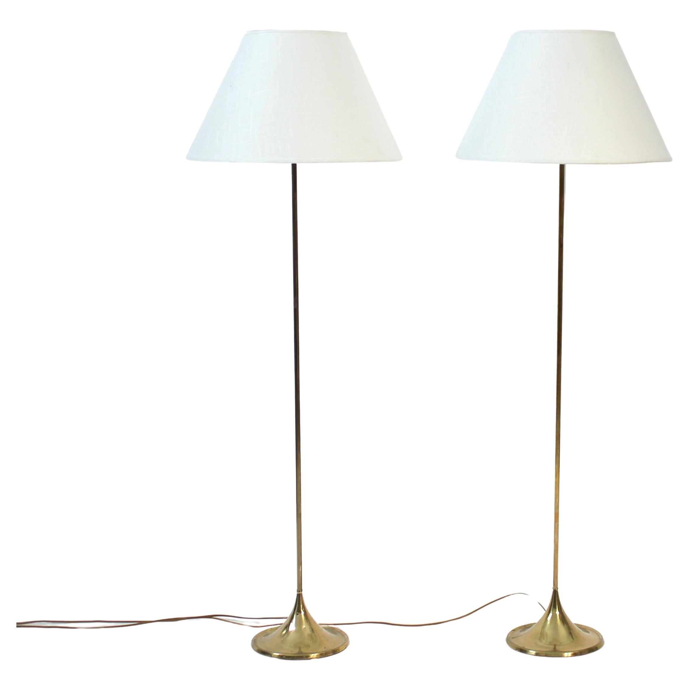 Bergboms, pair of G-025 floor lamps, 1960s