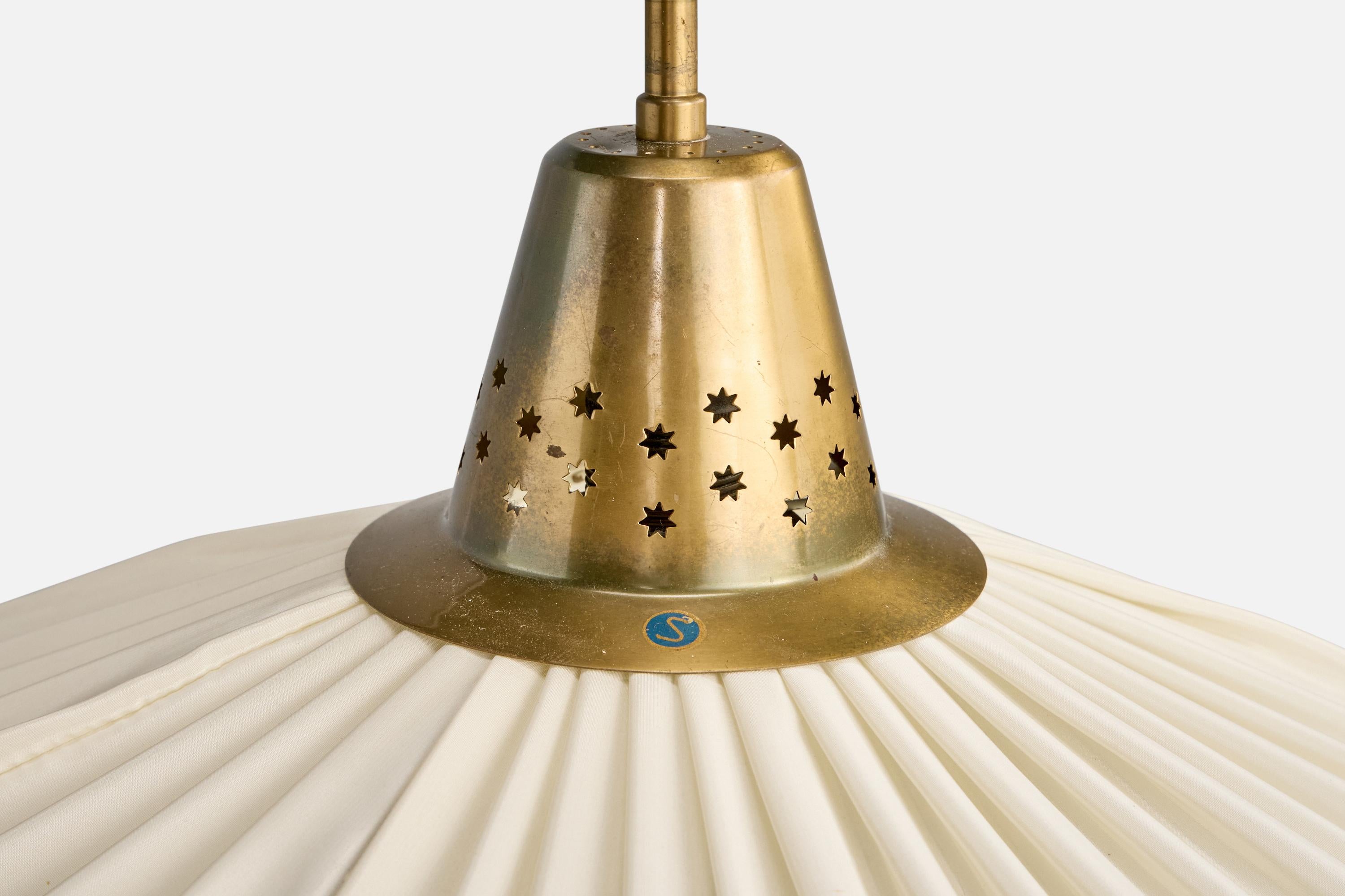 Bergboms, lampe à suspension, laiton, Fabrice, Wood, Suède, années 1950 en vente 4