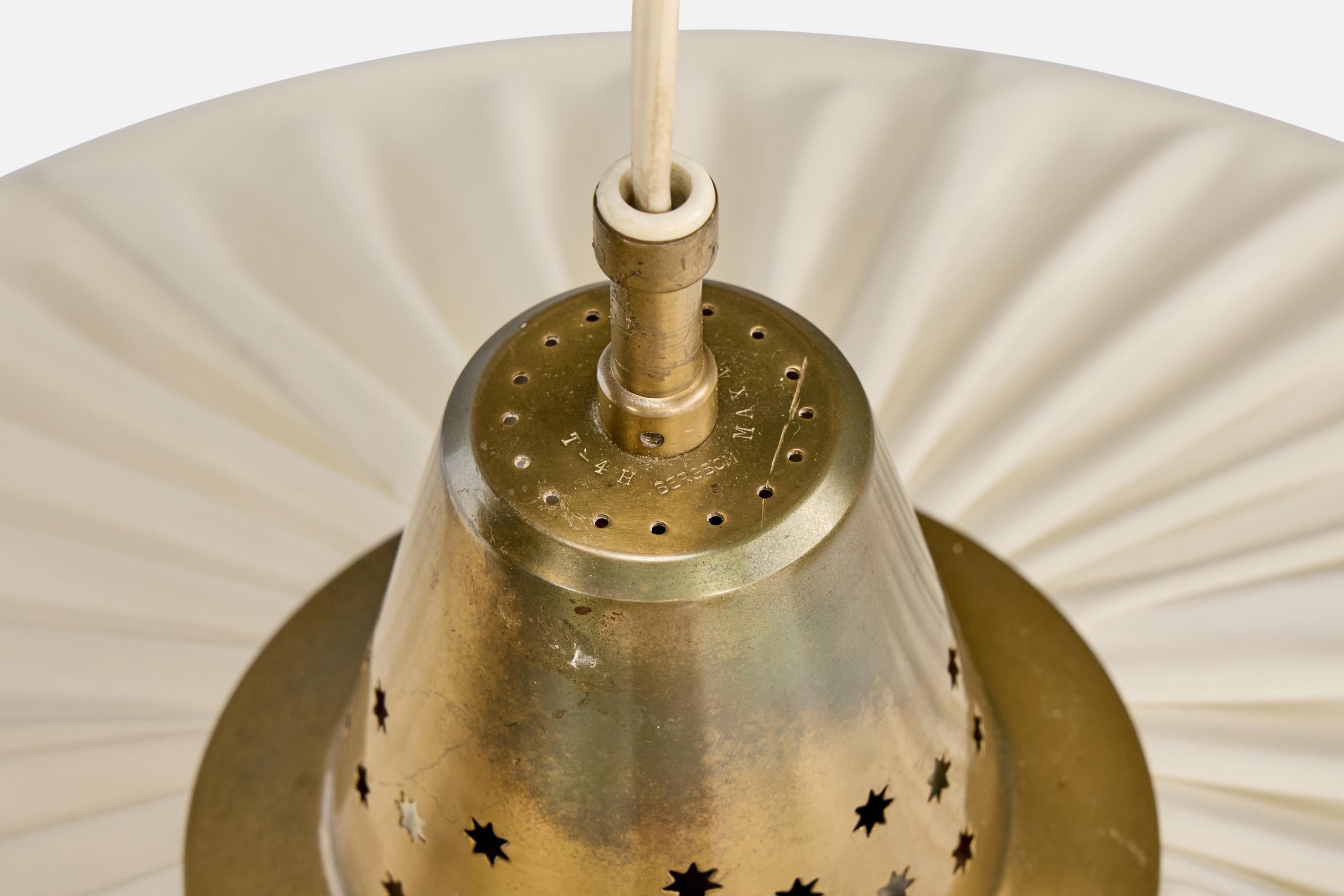 Bergboms, lampe à suspension, laiton, Fabrice, Wood, Suède, années 1950 en vente 5