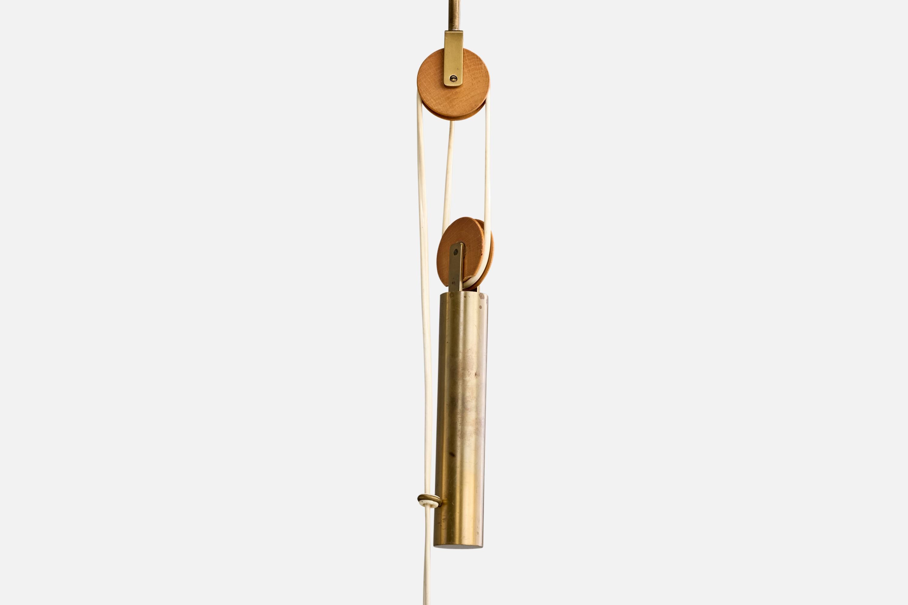 Bergboms, lampe à suspension, laiton, Fabrice, Wood, Suède, années 1950 en vente 6