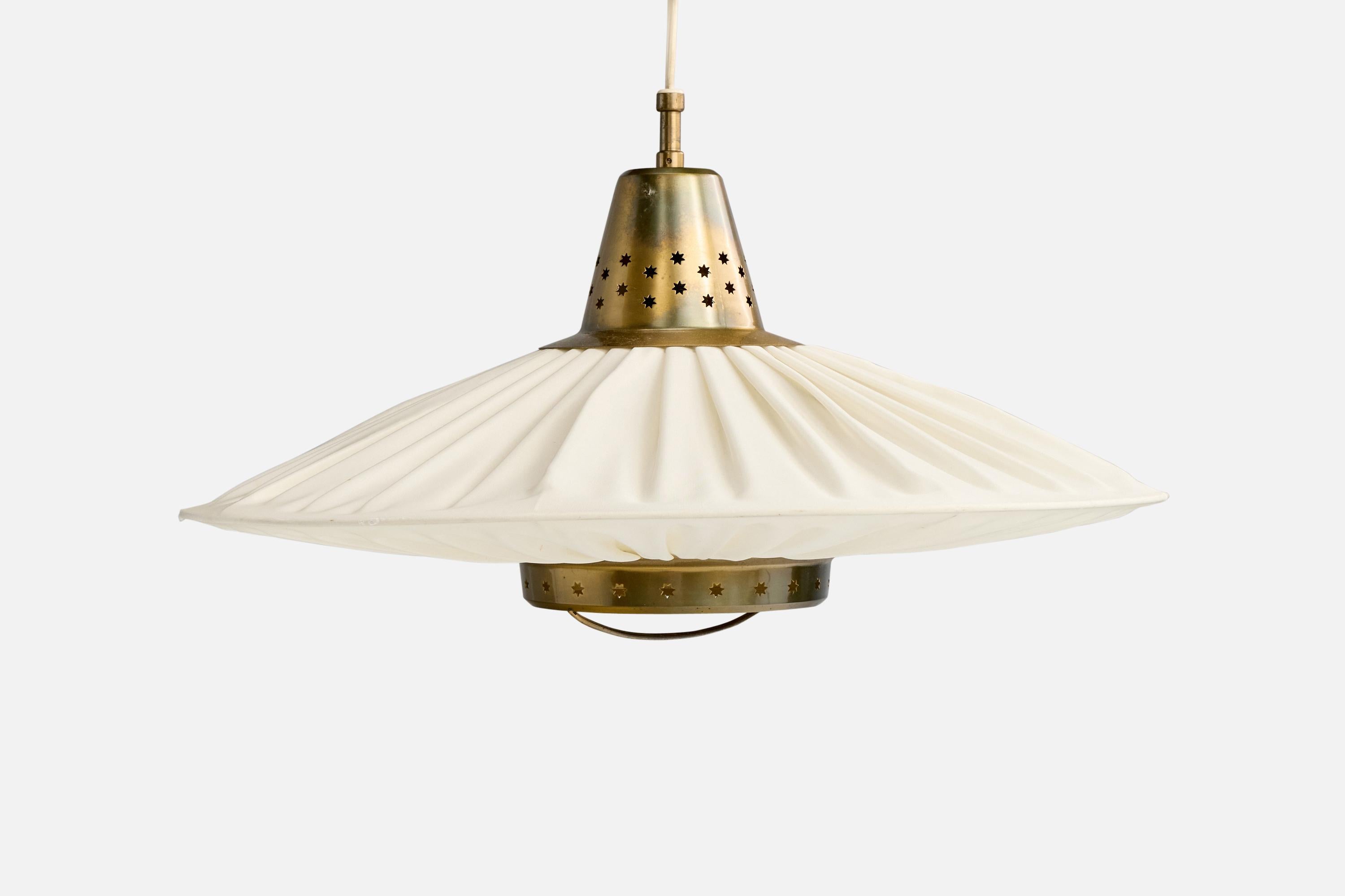 Bergboms, lampe à suspension, laiton, Fabrice, Wood, Suède, années 1950 en vente 1