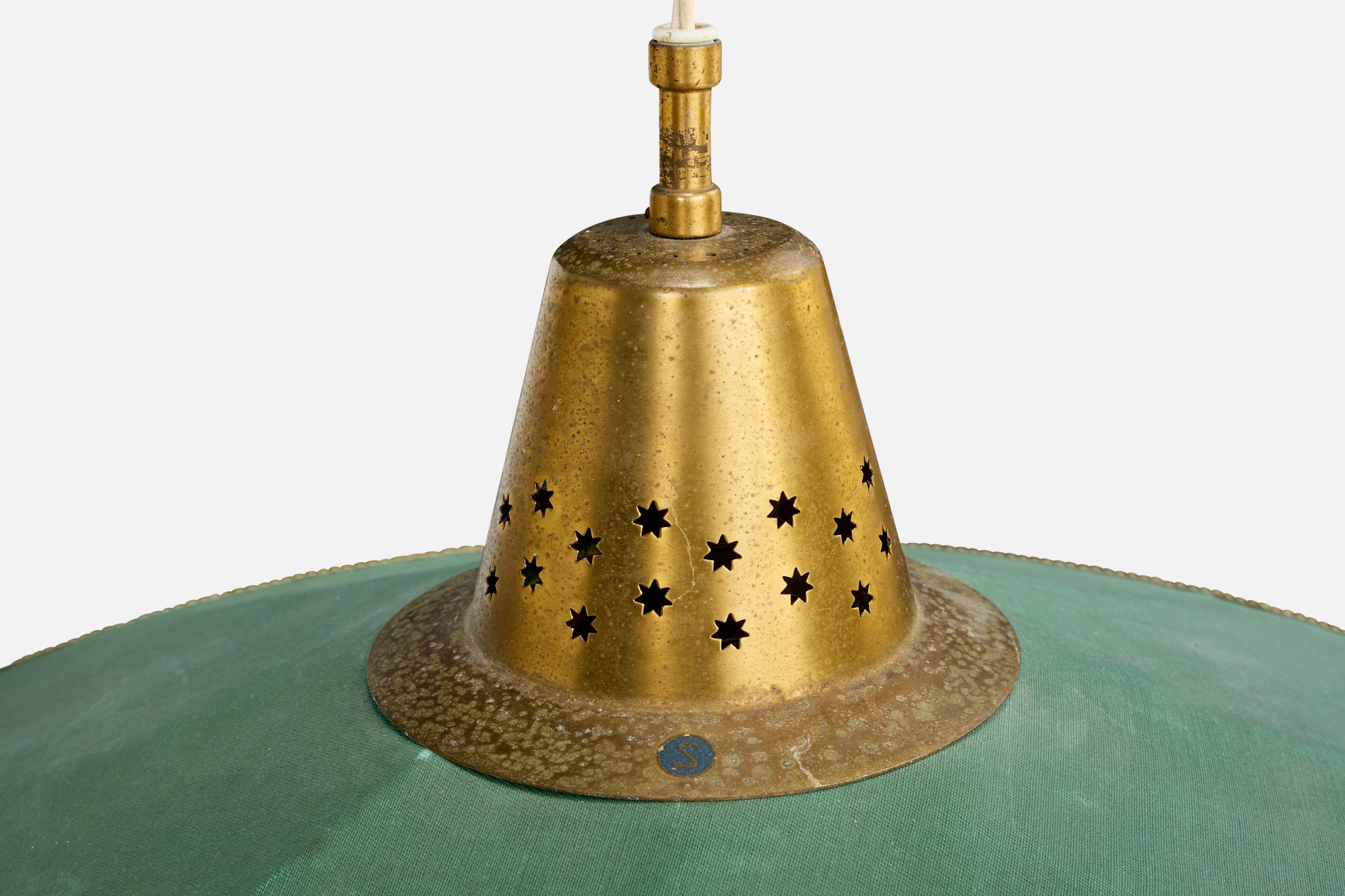 Bergboms, lampe à suspension, laiton, Fabrice, Wood, Suède, années 1950 en vente 2