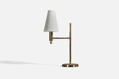 Bergboms, Table Lamps, Brass, Fabric, Sweden, 1970s