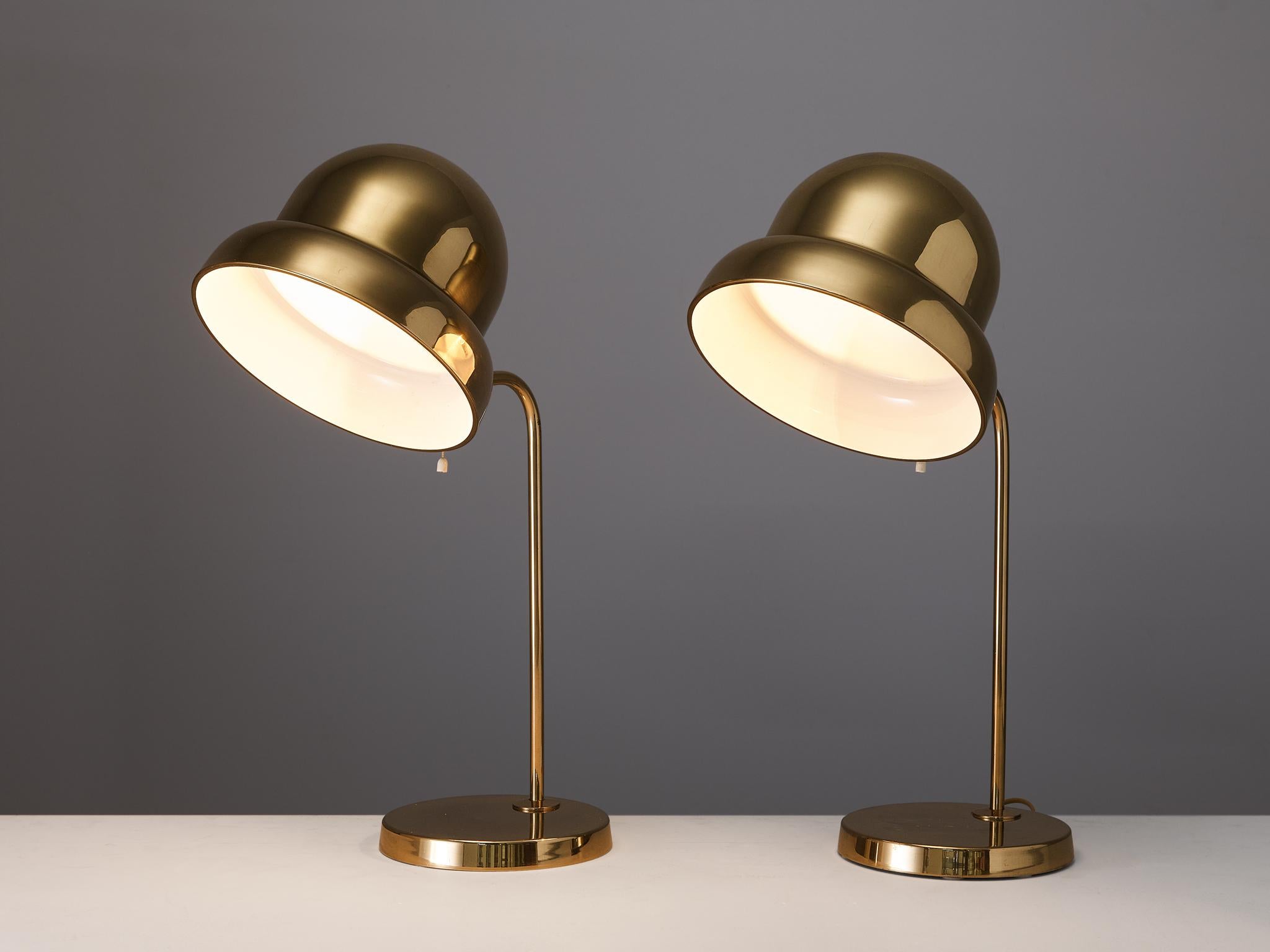 Bergboms Swedish Desk Lamps in Brass In Good Condition In Waalwijk, NL
