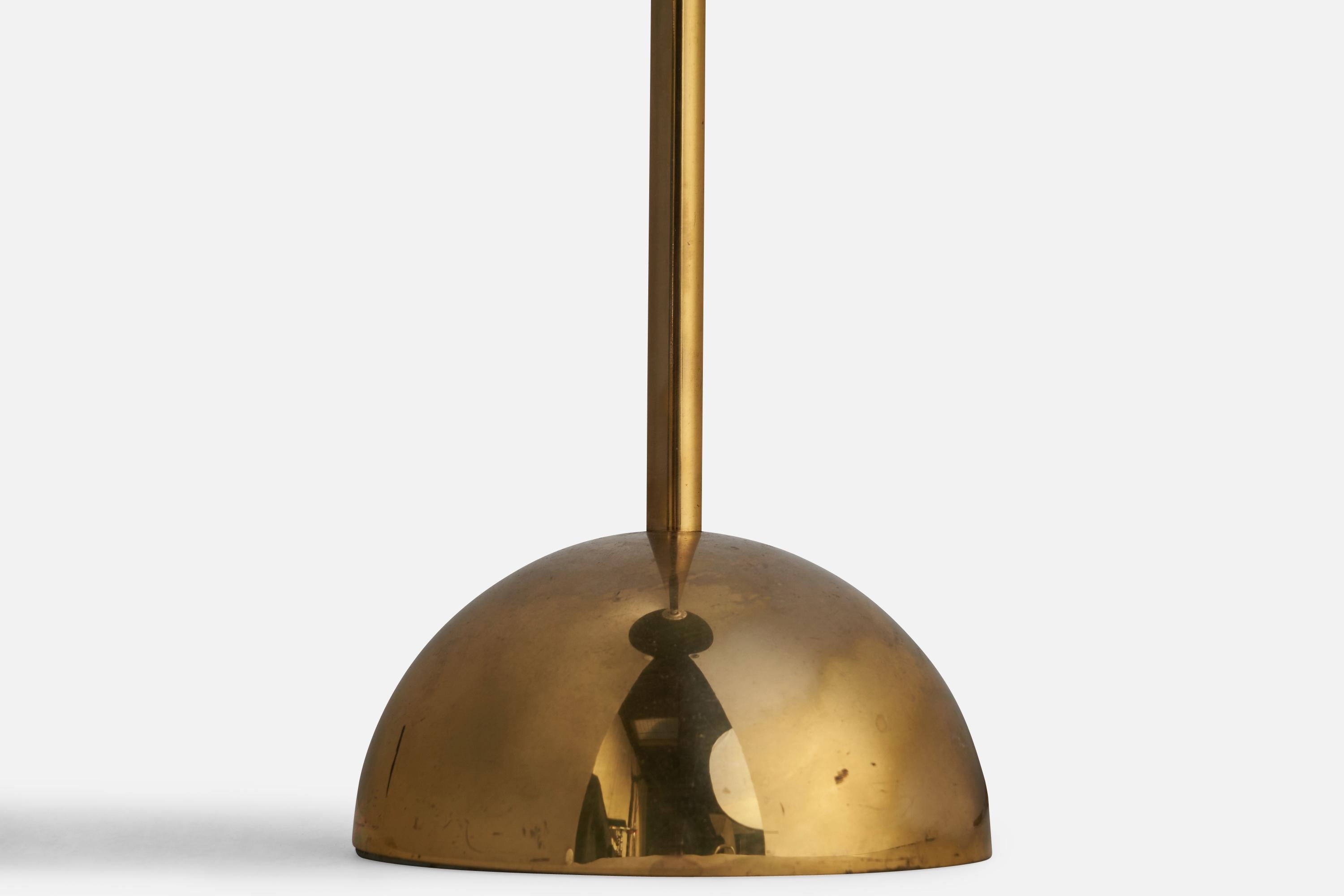 Bergboms, Table Lamp, Brass, Fabric, Sweden, 1960s In Good Condition For Sale In High Point, NC