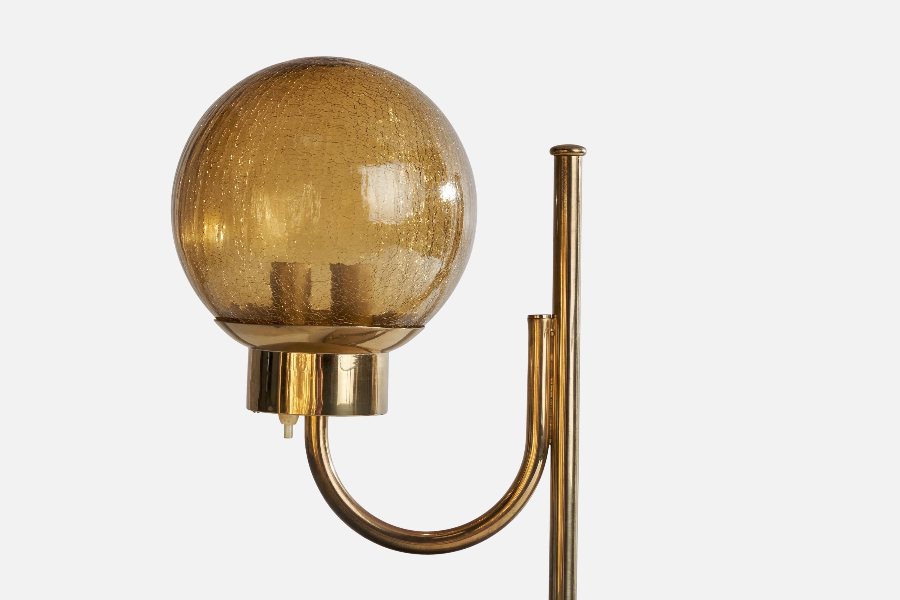 Bergboms, Table Lamp, Brass, Glass, Sweden, 1960s In Good Condition For Sale In High Point, NC