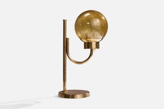 Bergboms, Table Lamp, Brass, Glass, Sweden, 1970s