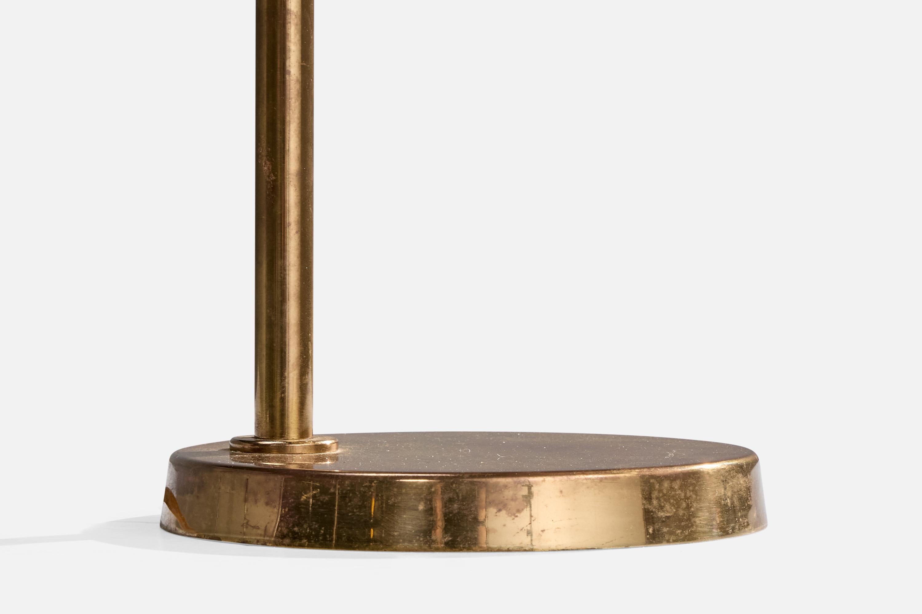 Bergboms, Table Lamp, Brass, Glass, Sweden, 1970s For Sale 3