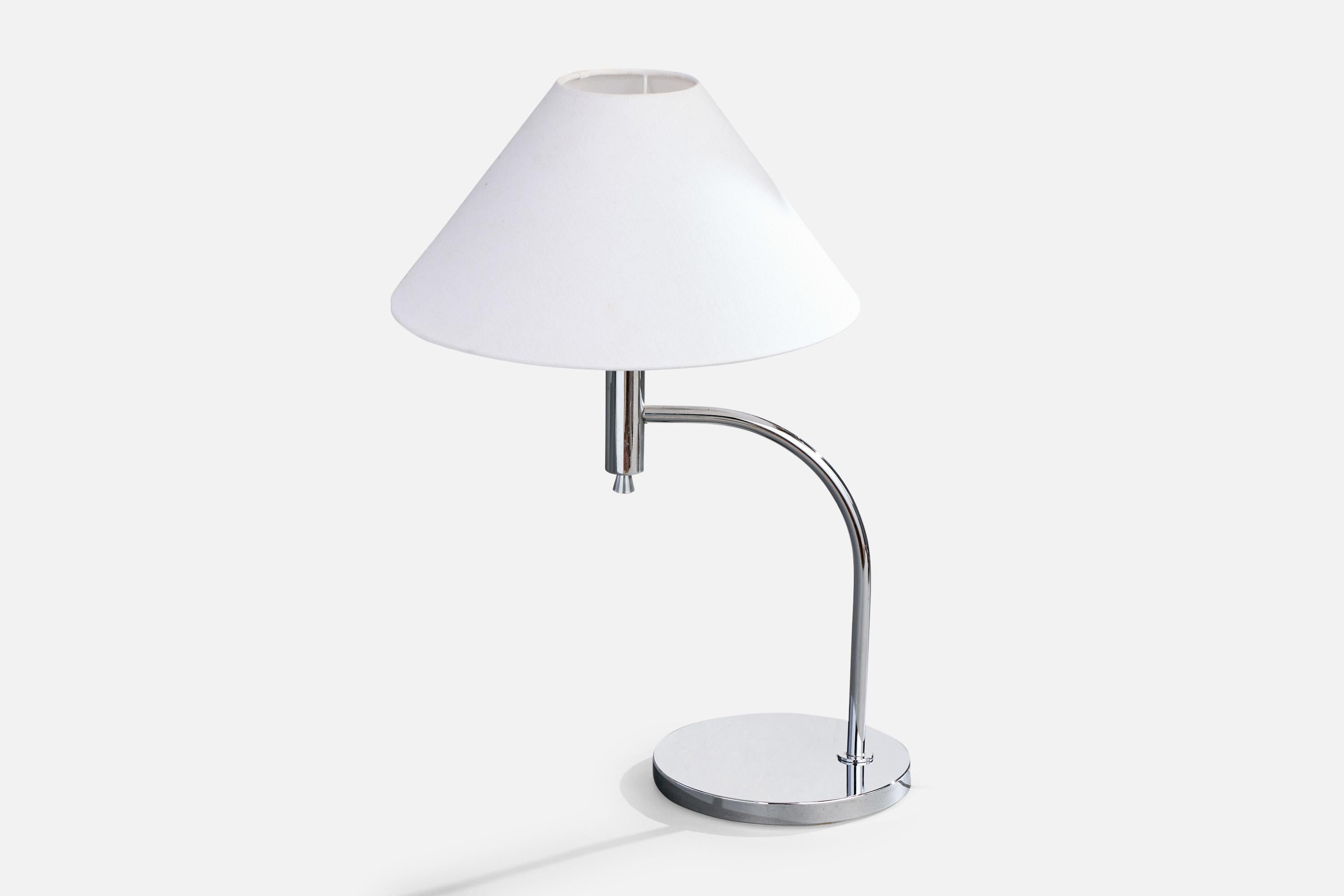 Mid-Century Modern Bergboms, Table Lamp, Chrome, Sweden, 1970s For Sale