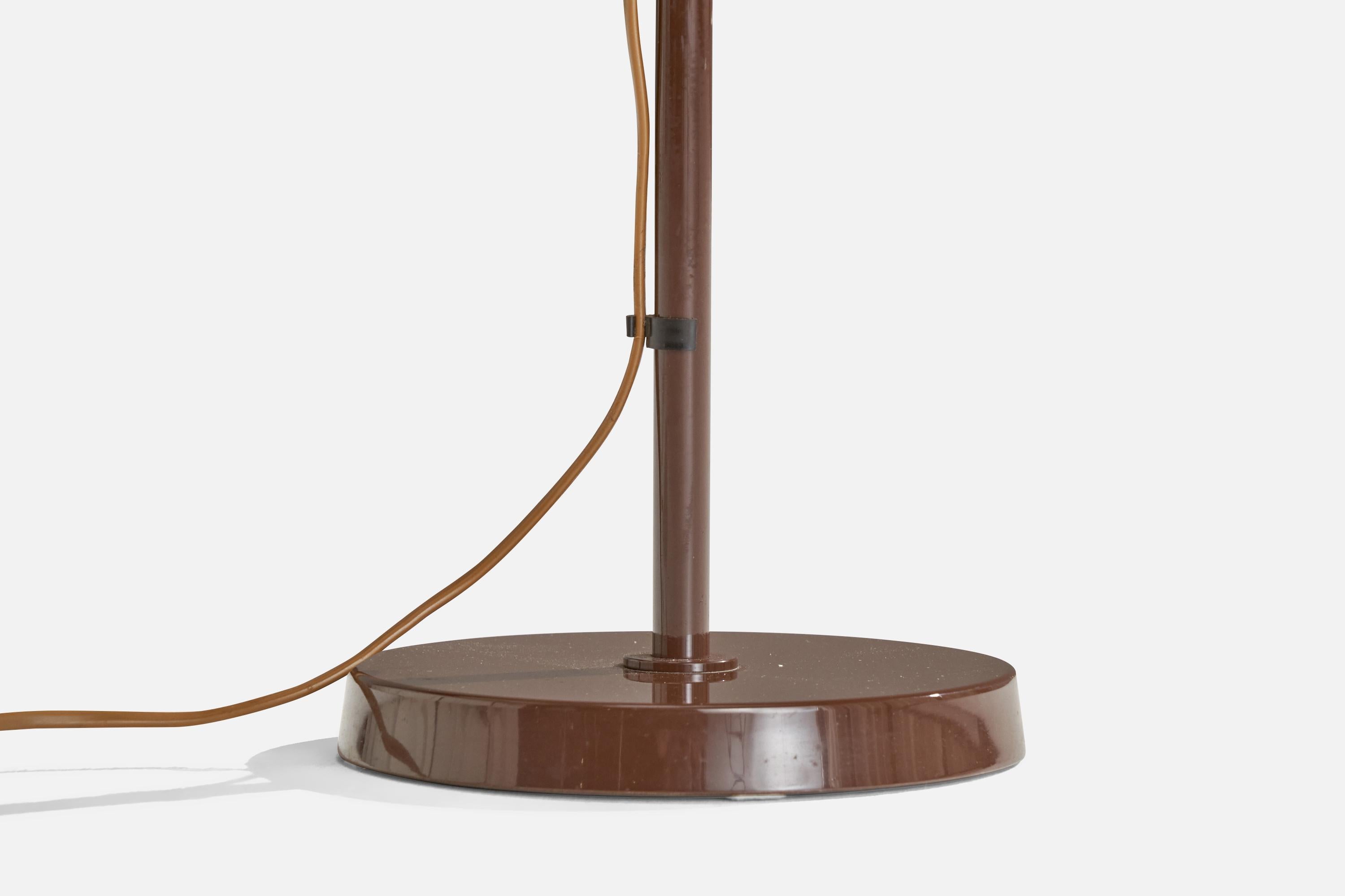 Bergboms, Table Lamp, Metal, Plastic, Fabric, Sweden, 1970s In Good Condition For Sale In High Point, NC
