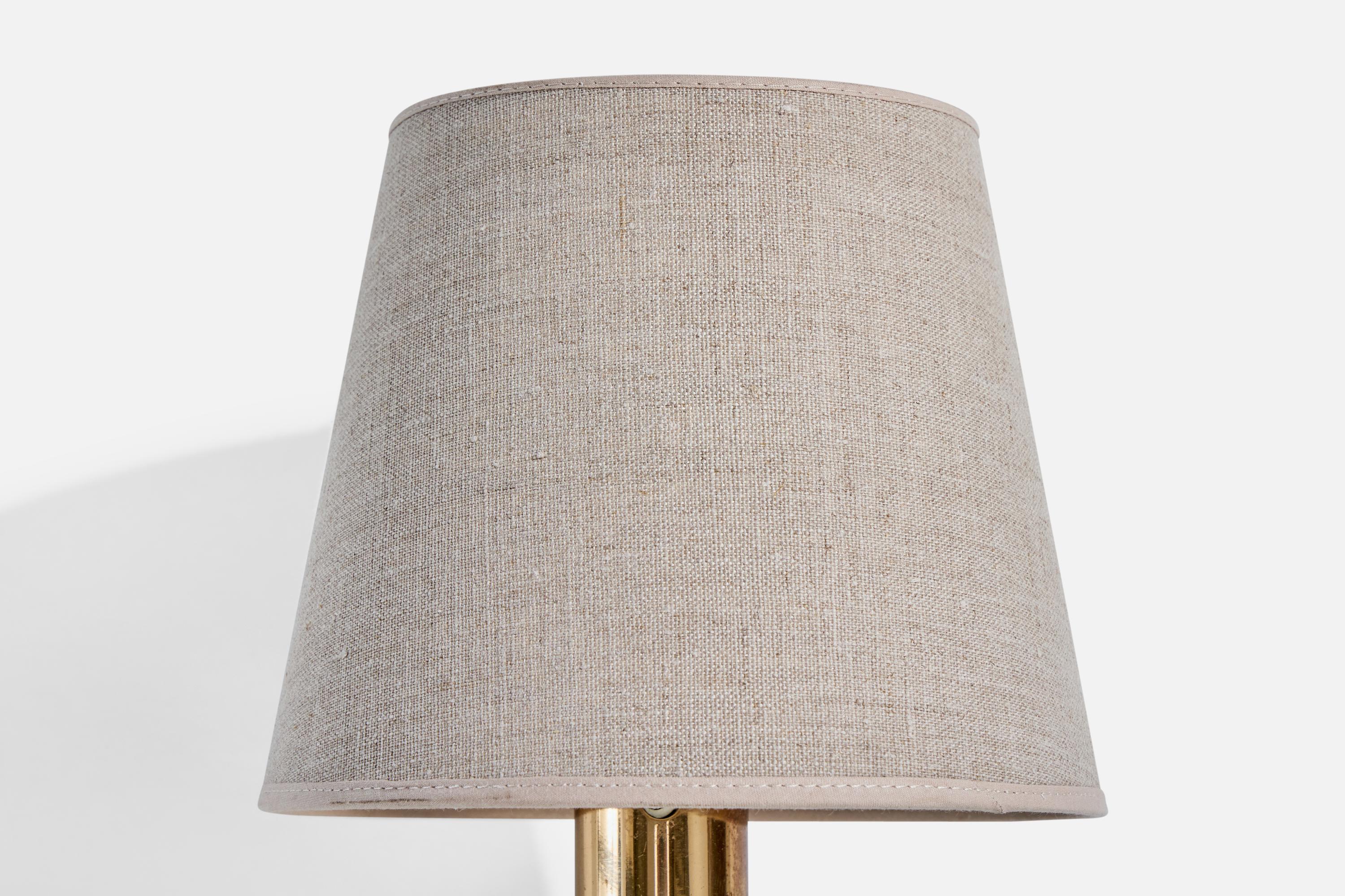 Late 20th Century Bergboms, Wall Light, Brass, Fabric, Sweden, 1970s For Sale