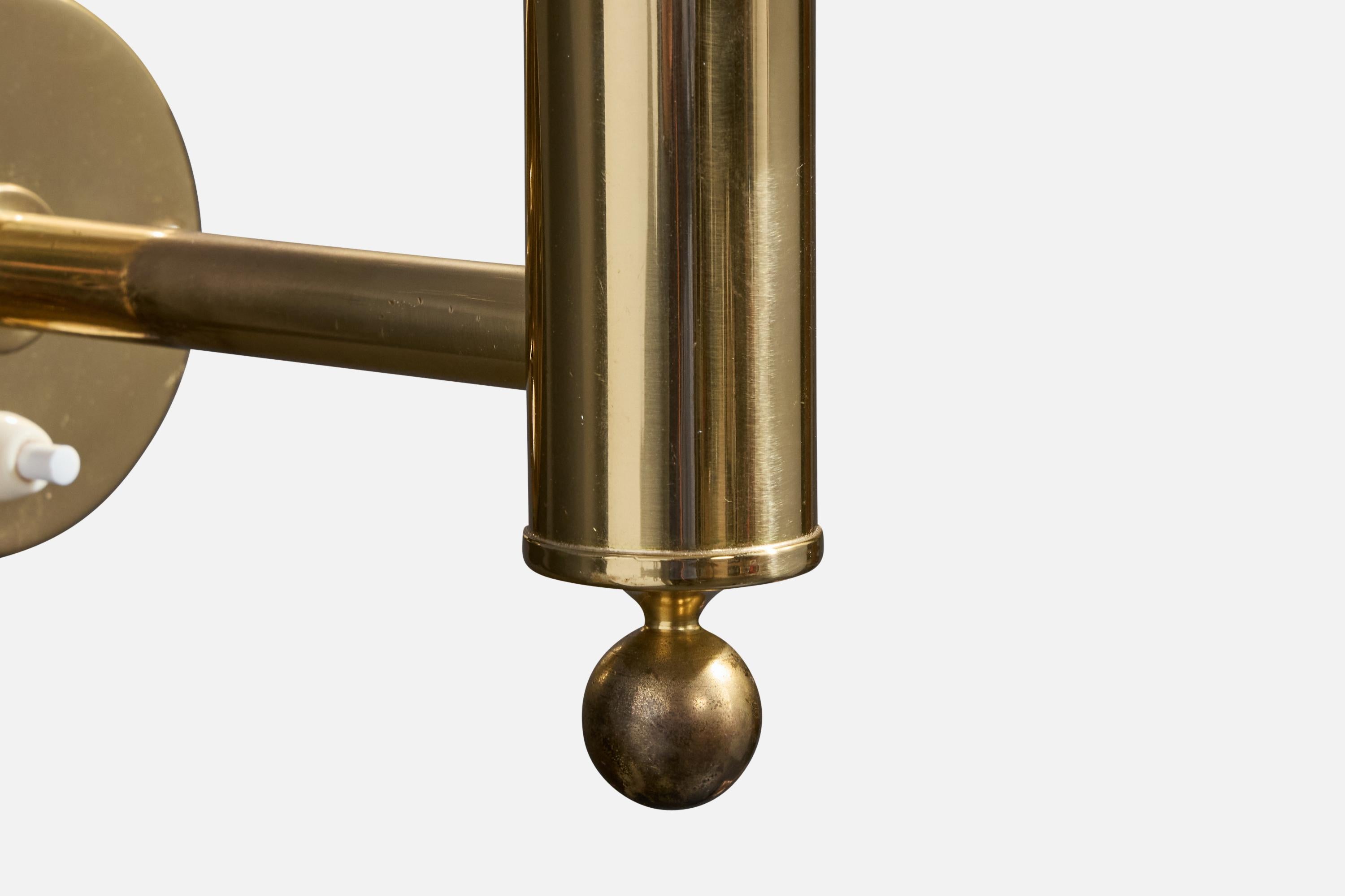 Bergboms, Lampada da parete, Ottone, Fabrice, Svezia, anni '1970 in vendita 1