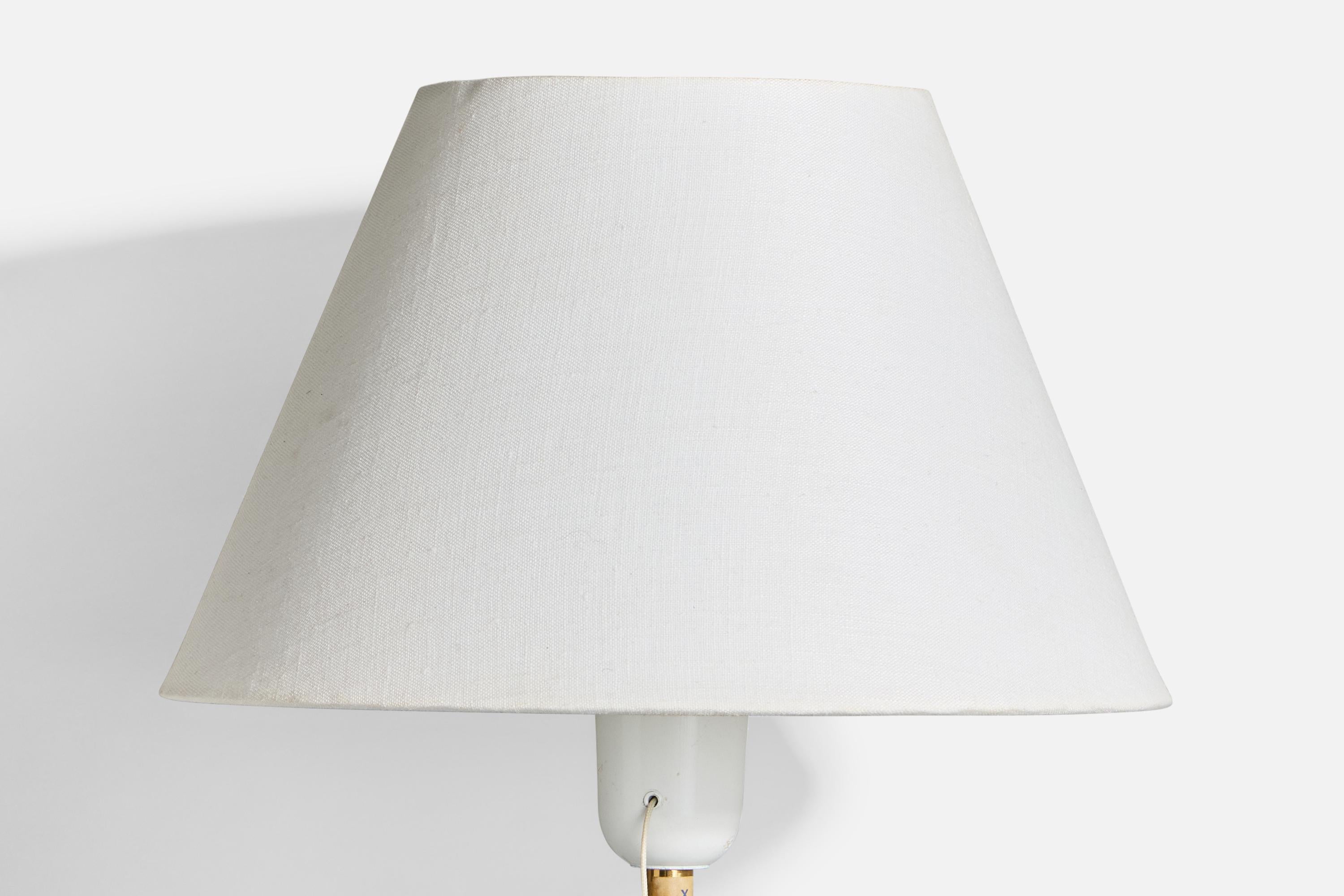 Bergboms, Wall Light, Brass, Fabric, Sweden, 1970s For Sale 3