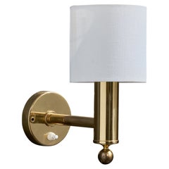 Bergboms, Wall Light, Brass, Fabric, Sweden, 1970s