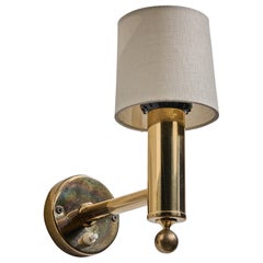 Bergboms, Wall Light, Brass, Fabric, Sweden, 1970s