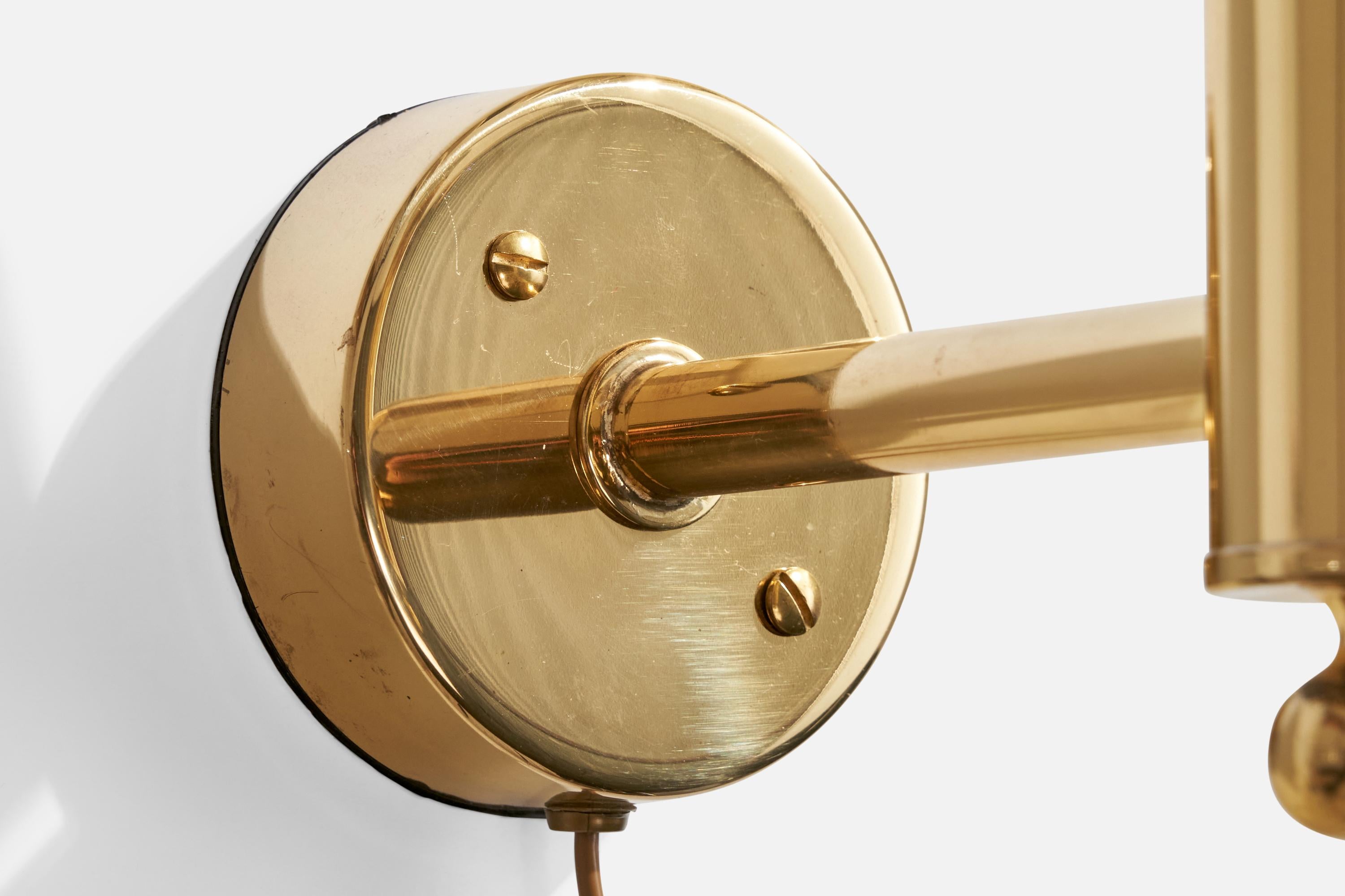 Late 20th Century Bergboms, Wall Light, Brass, Fabric, Sweden, 1990s