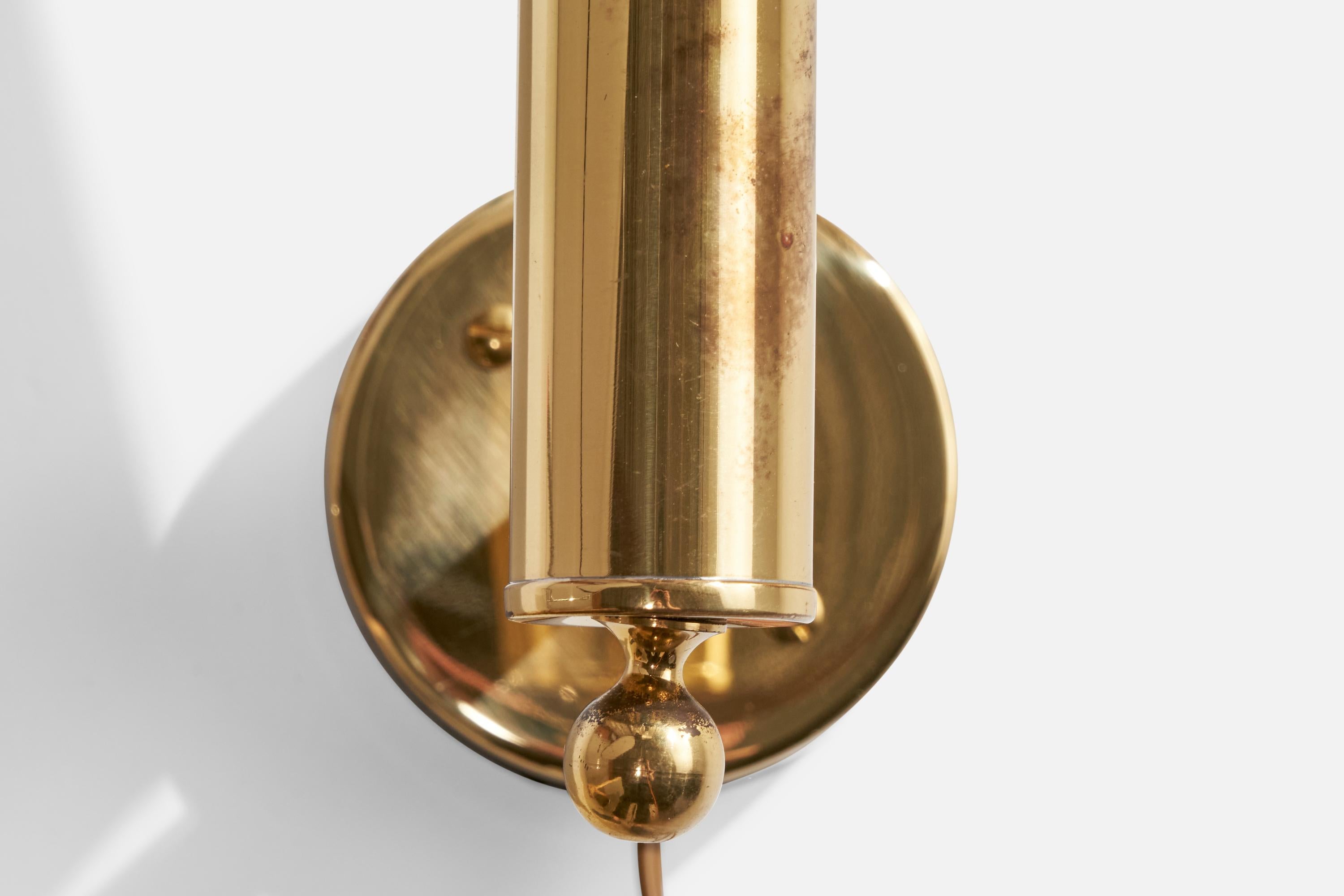 Bergboms, Wall Light, Brass, Fabric, Sweden, 1990s 2
