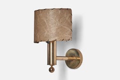 Bergboms, Wall Light, Brass, Parchment Paper, Sweden, 1960s