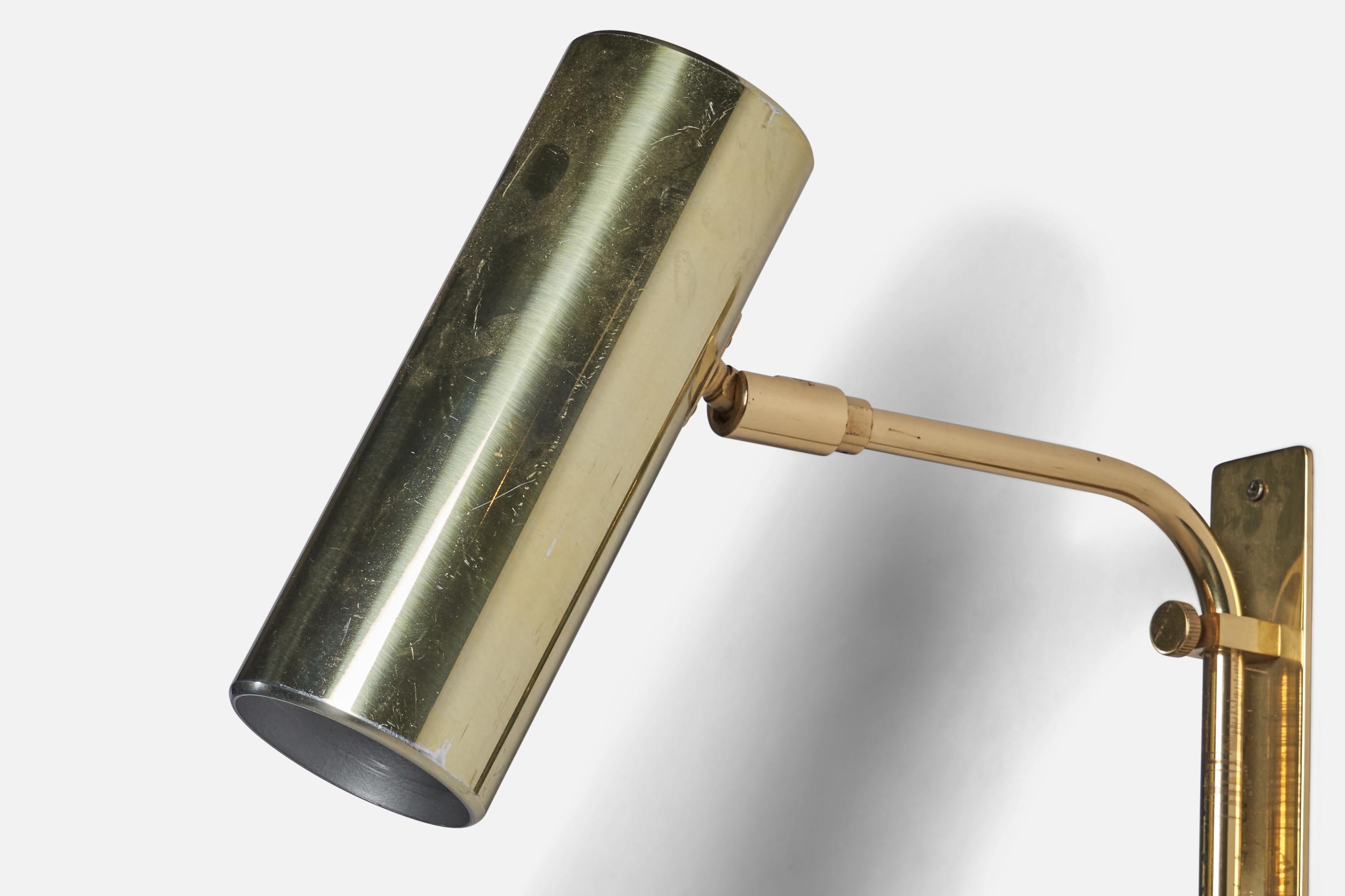 Late 20th Century Bergboms, Wall Light, Brass, Sweden, 1970s For Sale